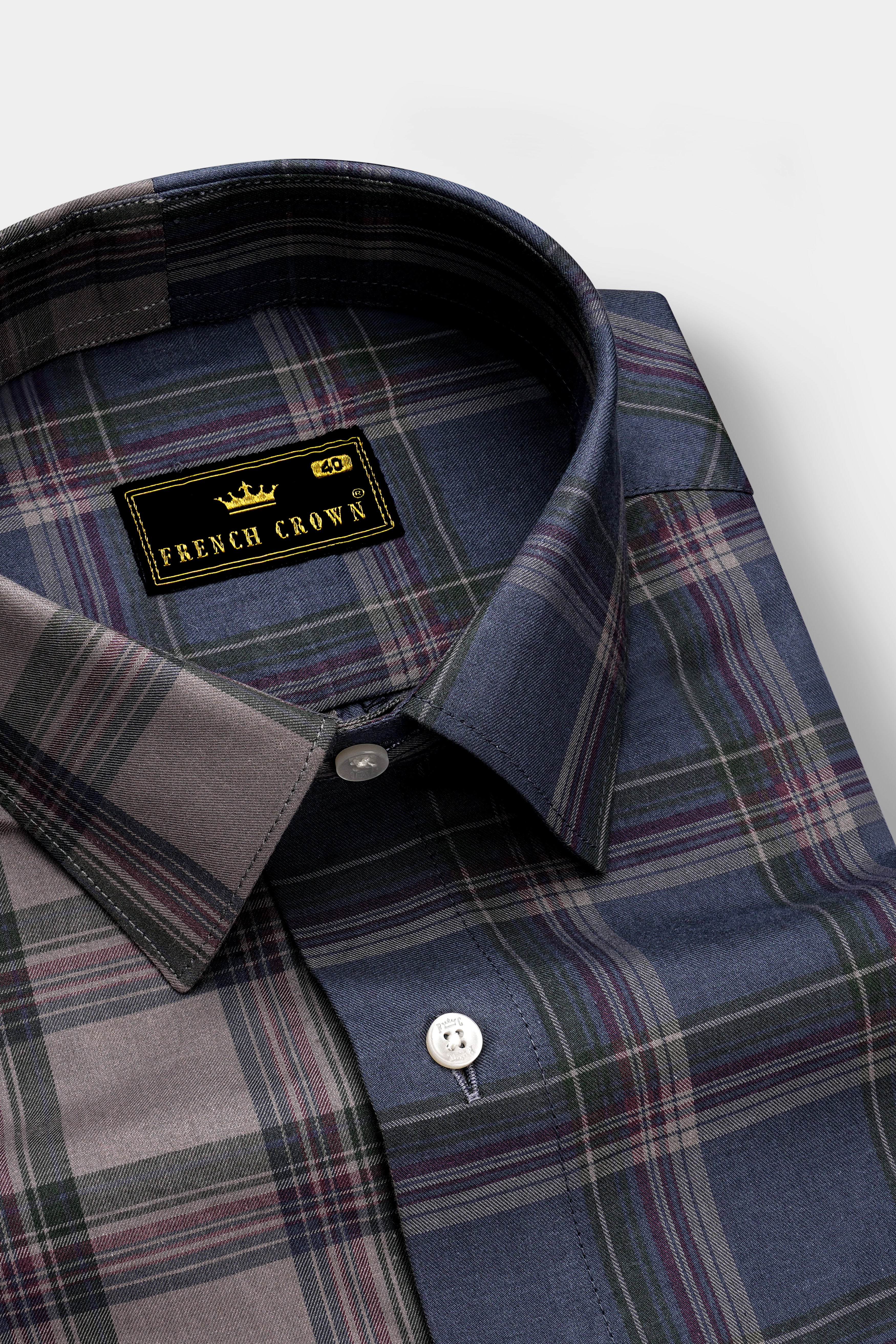 Venus with Cadet Blue Plaid Premium Cotton Shirt