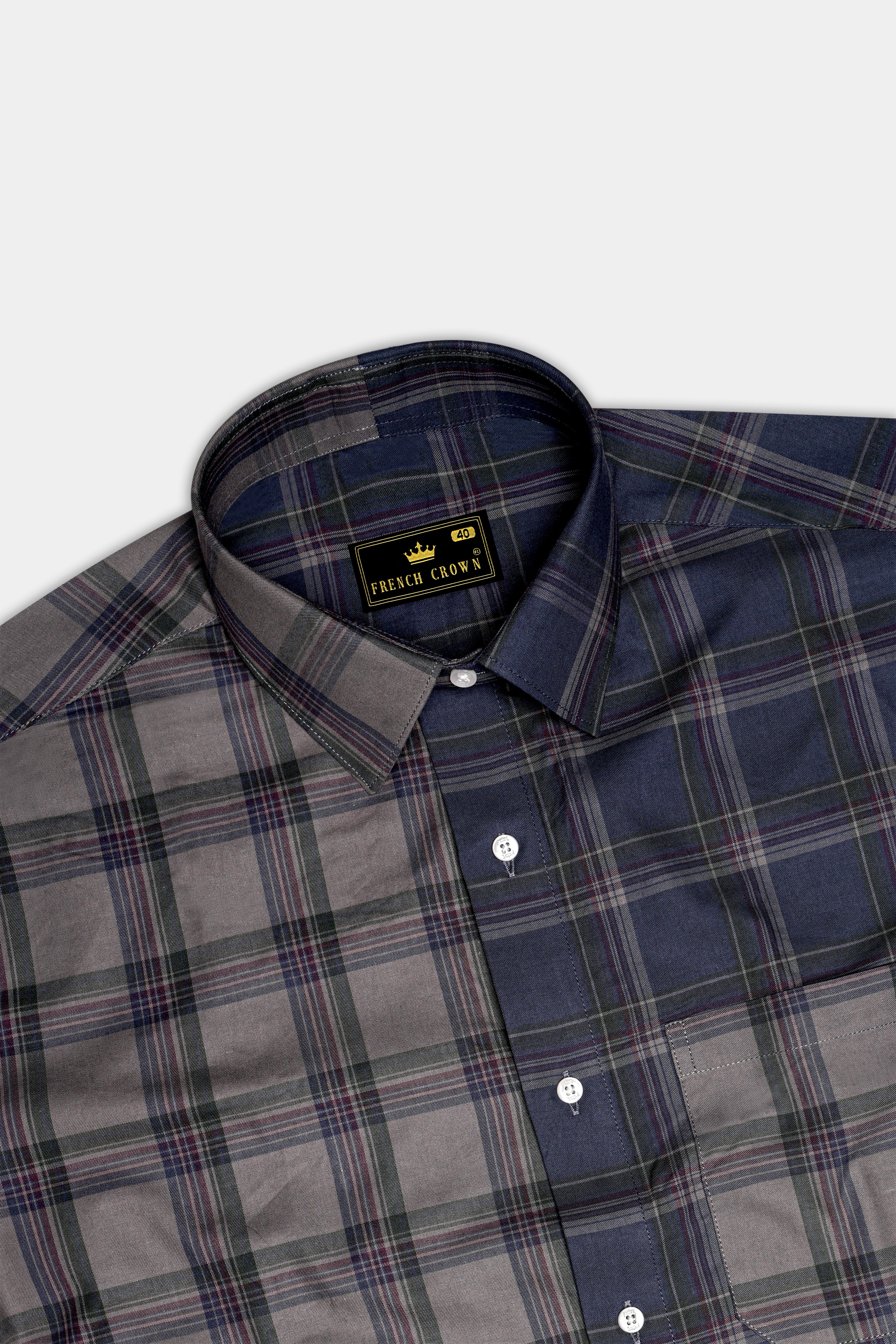 Venus with Cadet Blue Plaid Premium Cotton Shirt