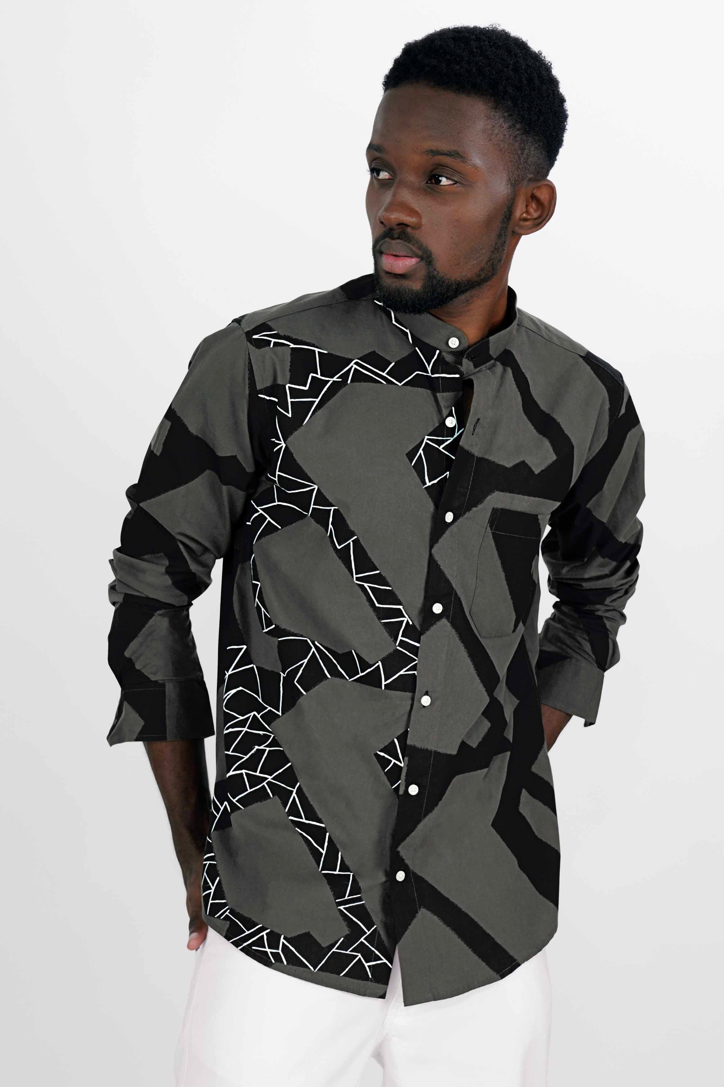 Iridium Gray and Black Hand Painted Premium Cotton Designer Shirt 6861-M-ART-38, 6861-M-ART-H-38, 6861-M-ART-39, 6861-M-ART-H-39, 6861-M-ART-40, 6861-M-ART-H-40, 6861-M-ART-42, 6861-M-ART-H-42, 6861-M-ART-44, 6861-M-ART-H-44, 6861-M-ART-46, 6861-M-ART-H-46, 6861-M-ART-48, 6861-M-ART-H-48, 6861-M-ART-50, 6861-M-ART-H-50, 6861-M-ART-52, 6861-M-ART-H-52