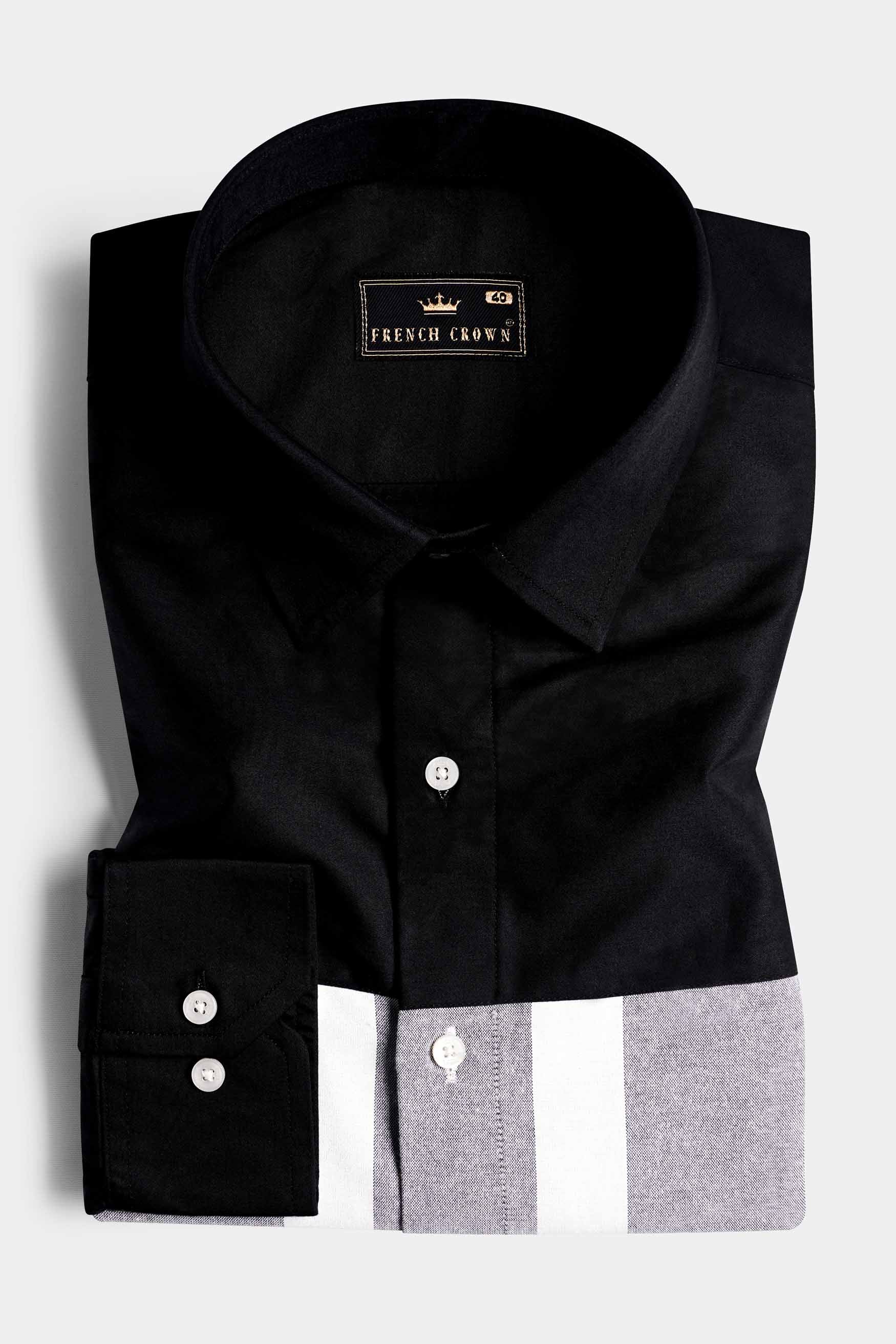 Jade Black with White and Nevada Gray Hand Painted Subtle Sheen Super Soft Premium Cotton Designer Shirt 6864-P125-ART-38, 6864-P125-ART-H-38, 6864-P125-ART-39, 6864-P125-ART-H-39, 6864-P125-ART-40, 6864-P125-ART-H-40, 6864-P125-ART-42, 6864-P125-ART-H-42, 6864-P125-ART-44, 6864-P125-ART-H-44, 6864-P125-ART-46, 6864-P125-ART-H-46, 6864-P125-ART-48, 6864-P125-ART-H-48, 6864-P125-ART-50, 6864-P125-ART-H-50, 6864-P125-ART-52, 6864-P125-ART-H-52