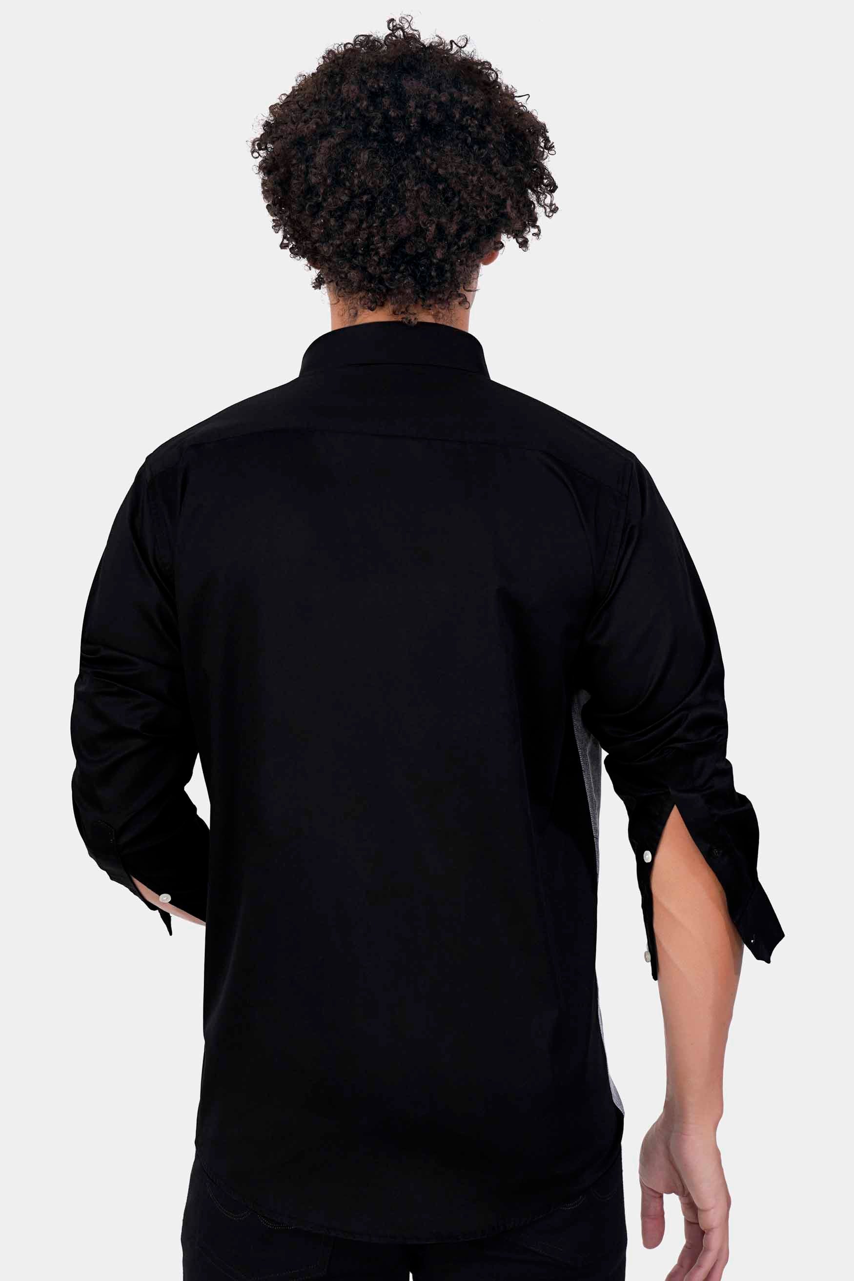 Jade Black with White and Nevada Gray Hand Painted Subtle Sheen Super Soft Premium Cotton Designer Shirt 6864-P125-ART-38, 6864-P125-ART-H-38, 6864-P125-ART-39, 6864-P125-ART-H-39, 6864-P125-ART-40, 6864-P125-ART-H-40, 6864-P125-ART-42, 6864-P125-ART-H-42, 6864-P125-ART-44, 6864-P125-ART-H-44, 6864-P125-ART-46, 6864-P125-ART-H-46, 6864-P125-ART-48, 6864-P125-ART-H-48, 6864-P125-ART-50, 6864-P125-ART-H-50, 6864-P125-ART-52, 6864-P125-ART-H-52