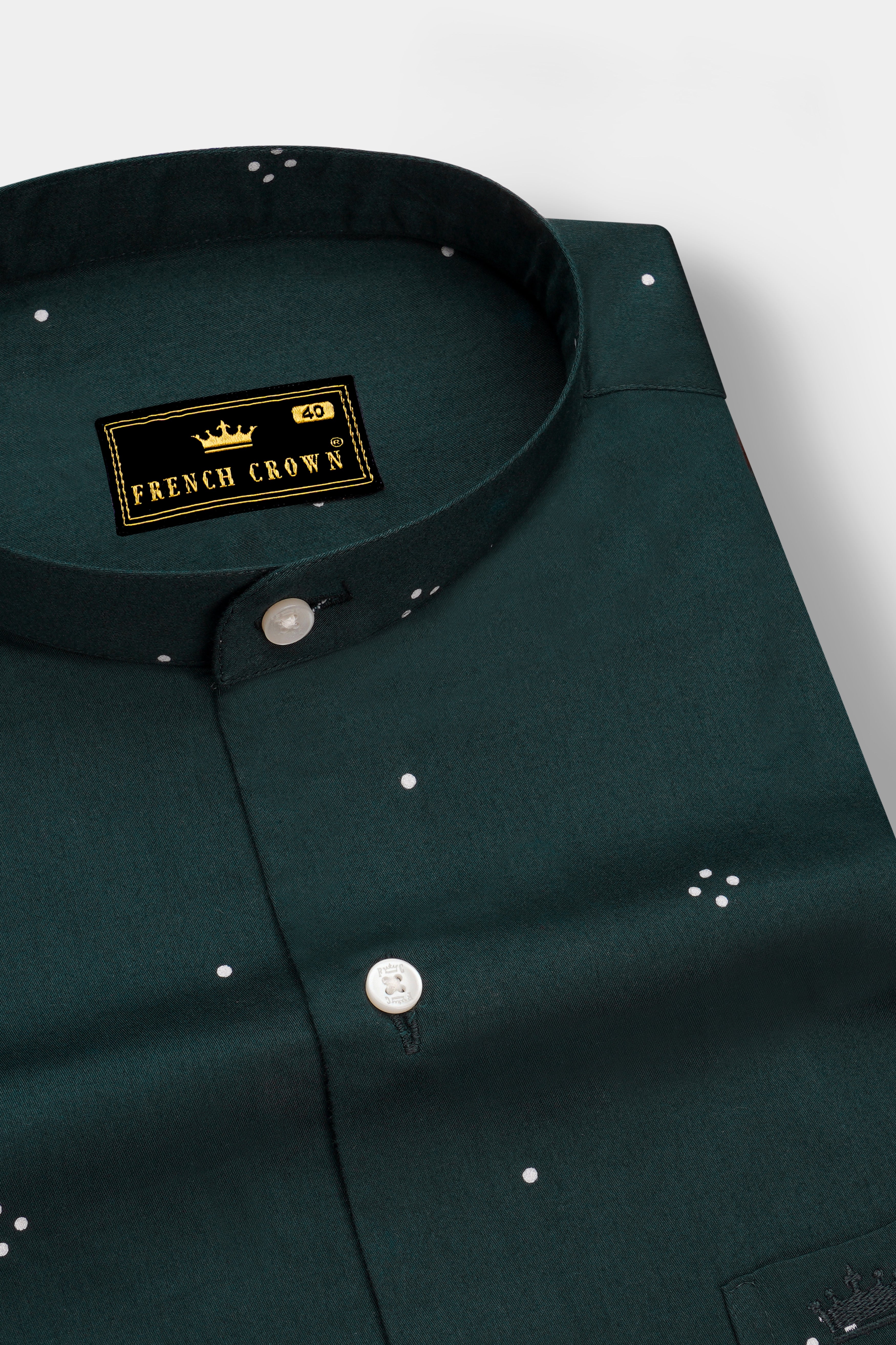 Limed Spruce Green Dots Super Soft Premium Cotton Shirt