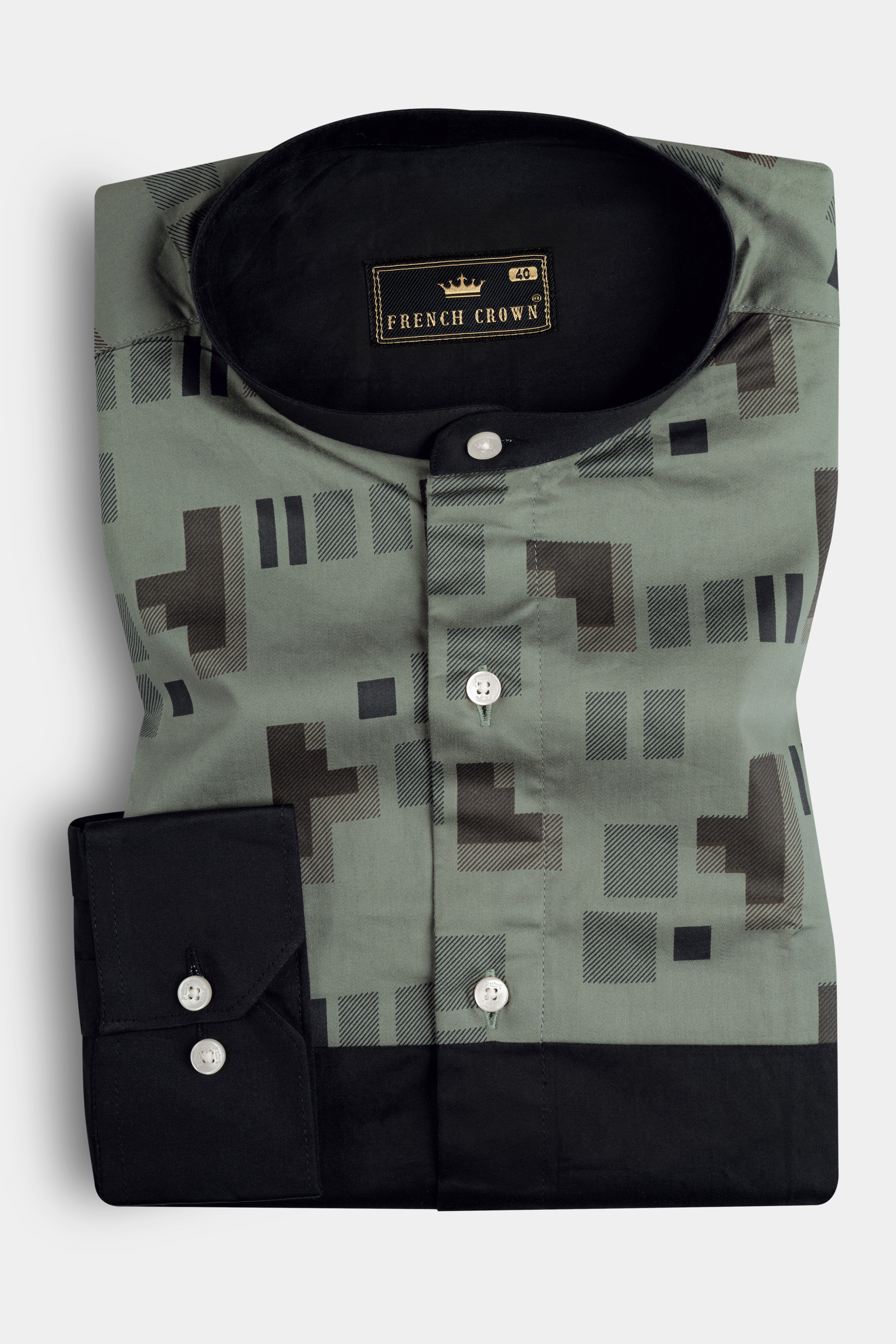 Jade Black and Pale Oyster Super Soft Premium Cotton Shirt