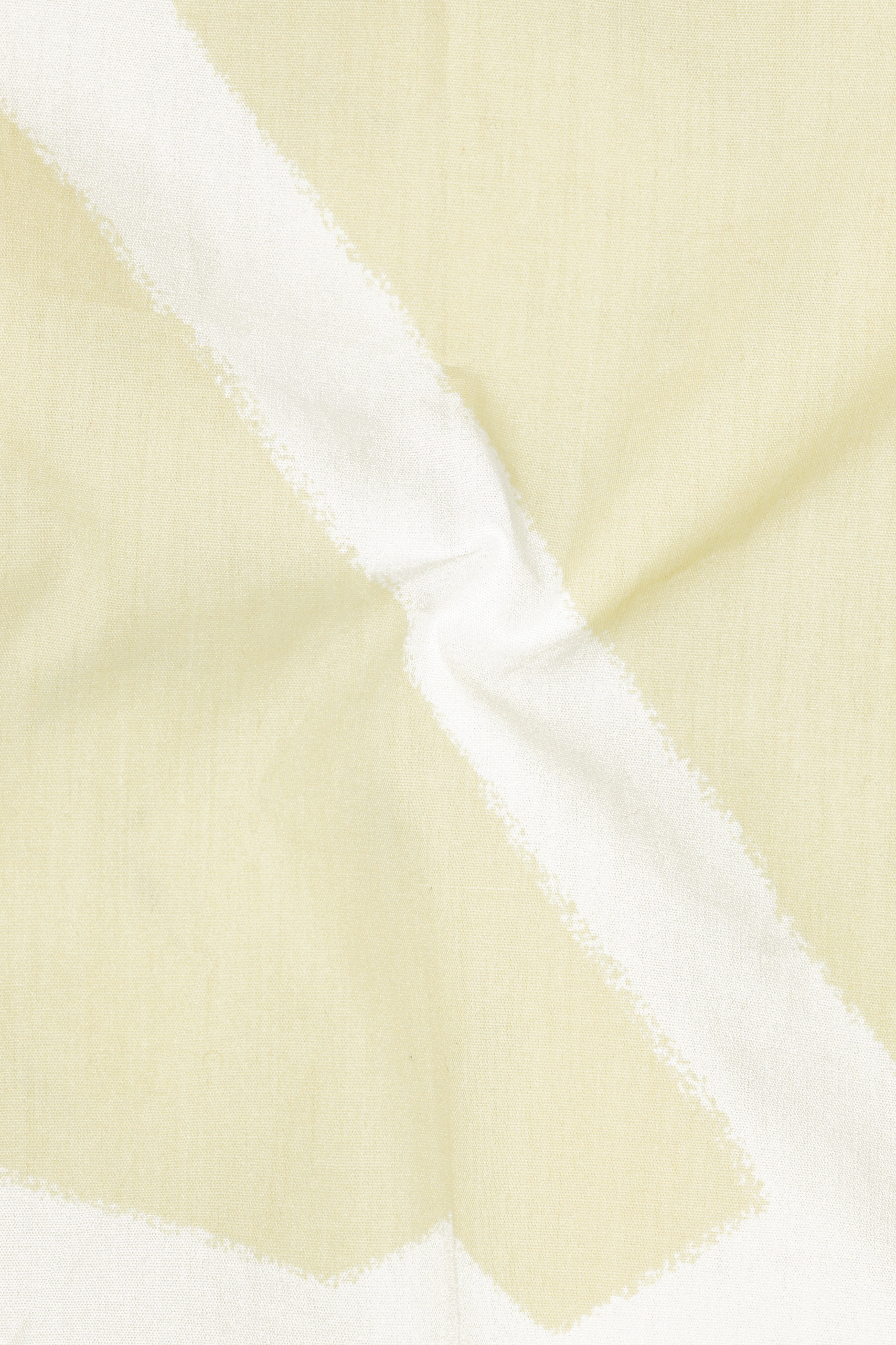 Colonial yellow and White abstract print Twill Premium Cotton Kurta Shirt