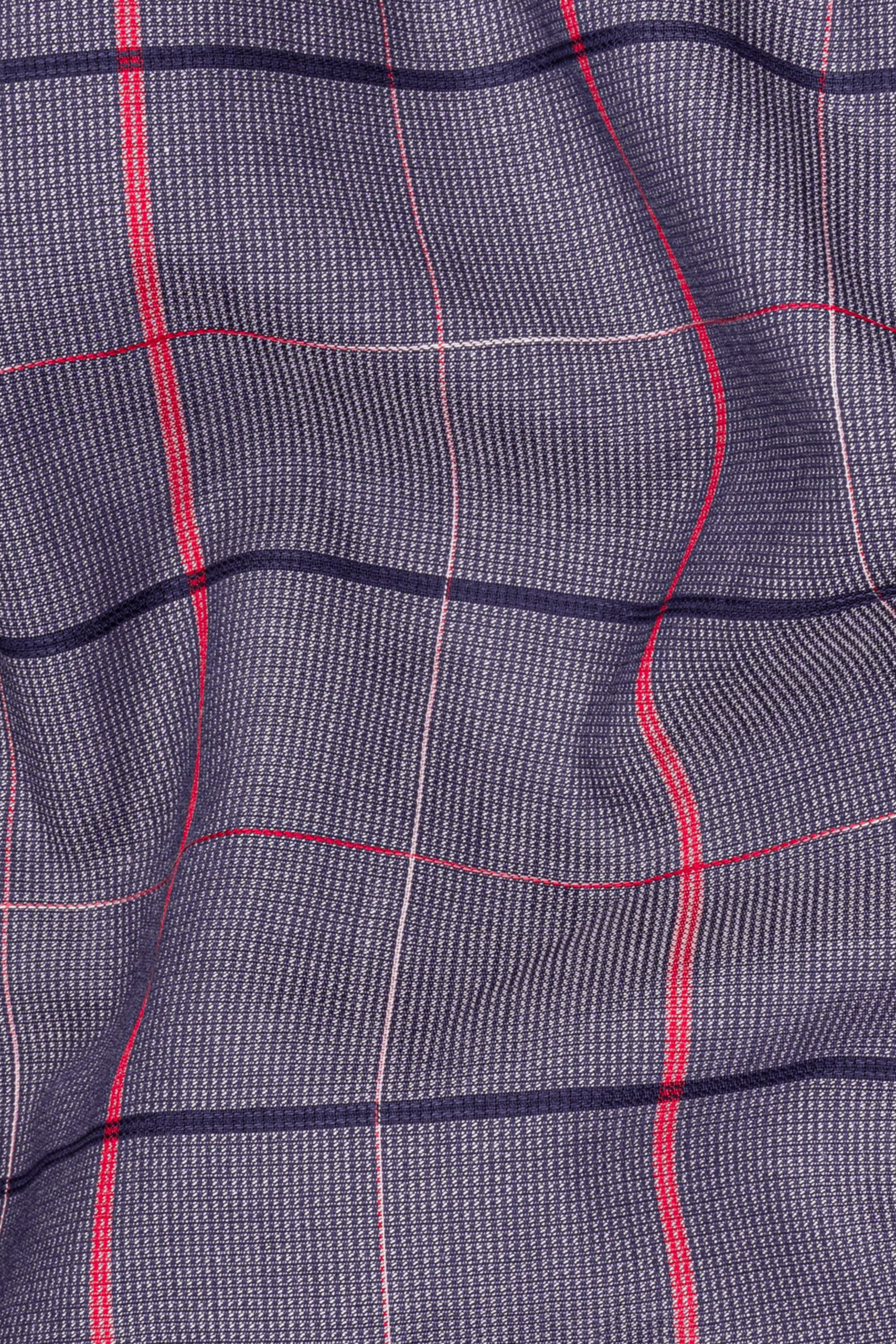 Oslo Gray Windowpane Dobby Textured Premium Giza Cotton Shirt