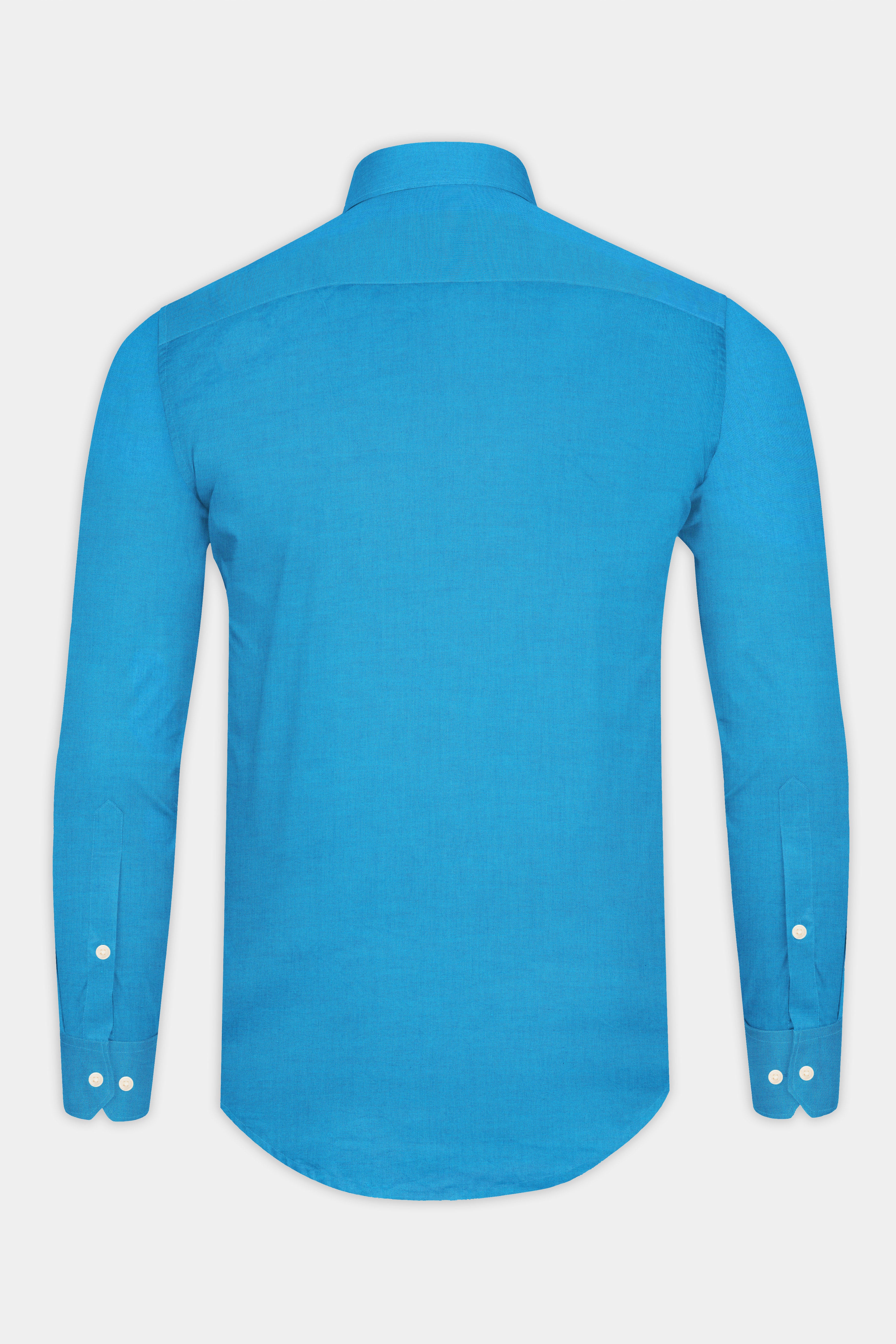 Pelorous Blue Chambray Premium Cotton Shirt