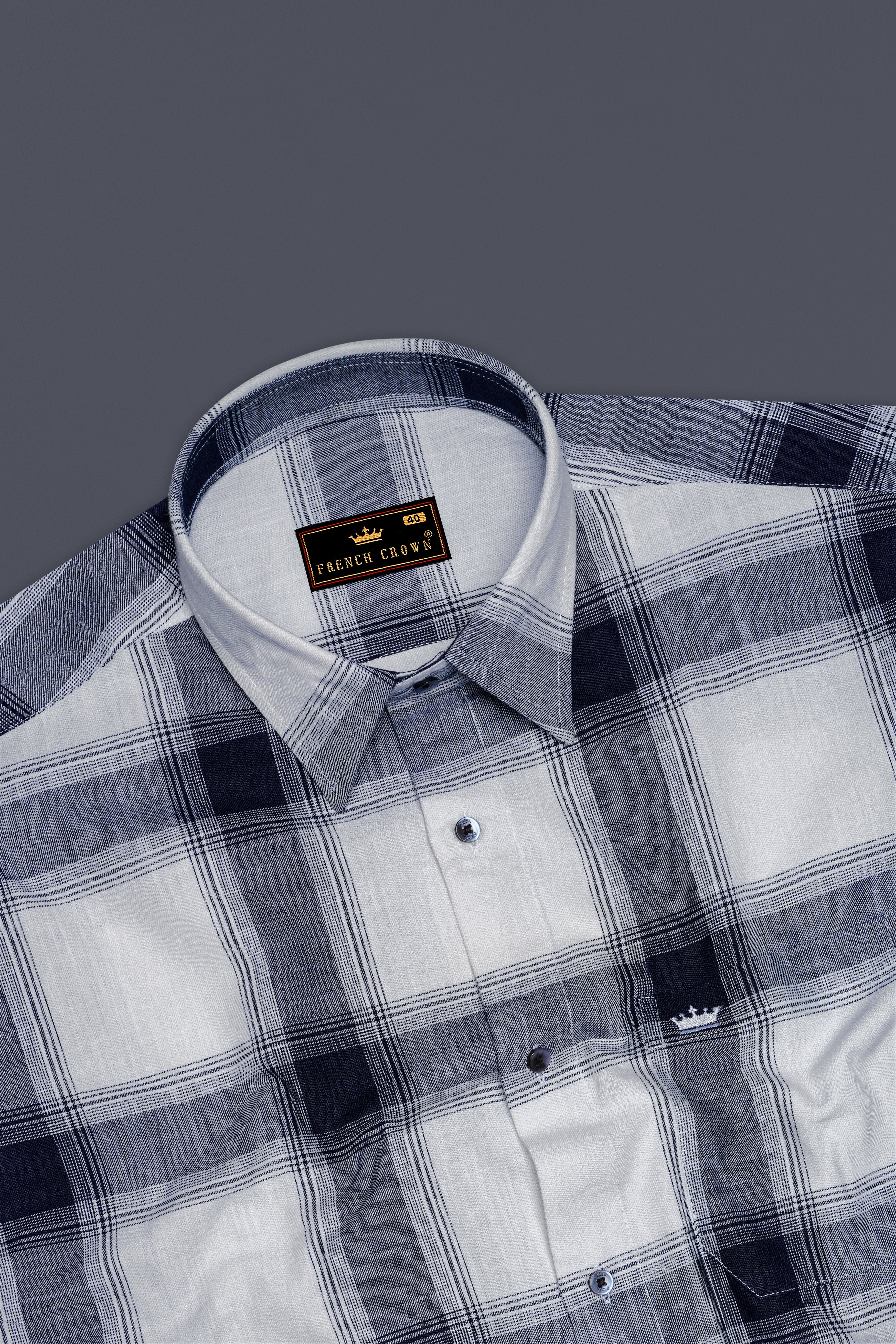 Bright White Plaid Royal Oxford Shirt