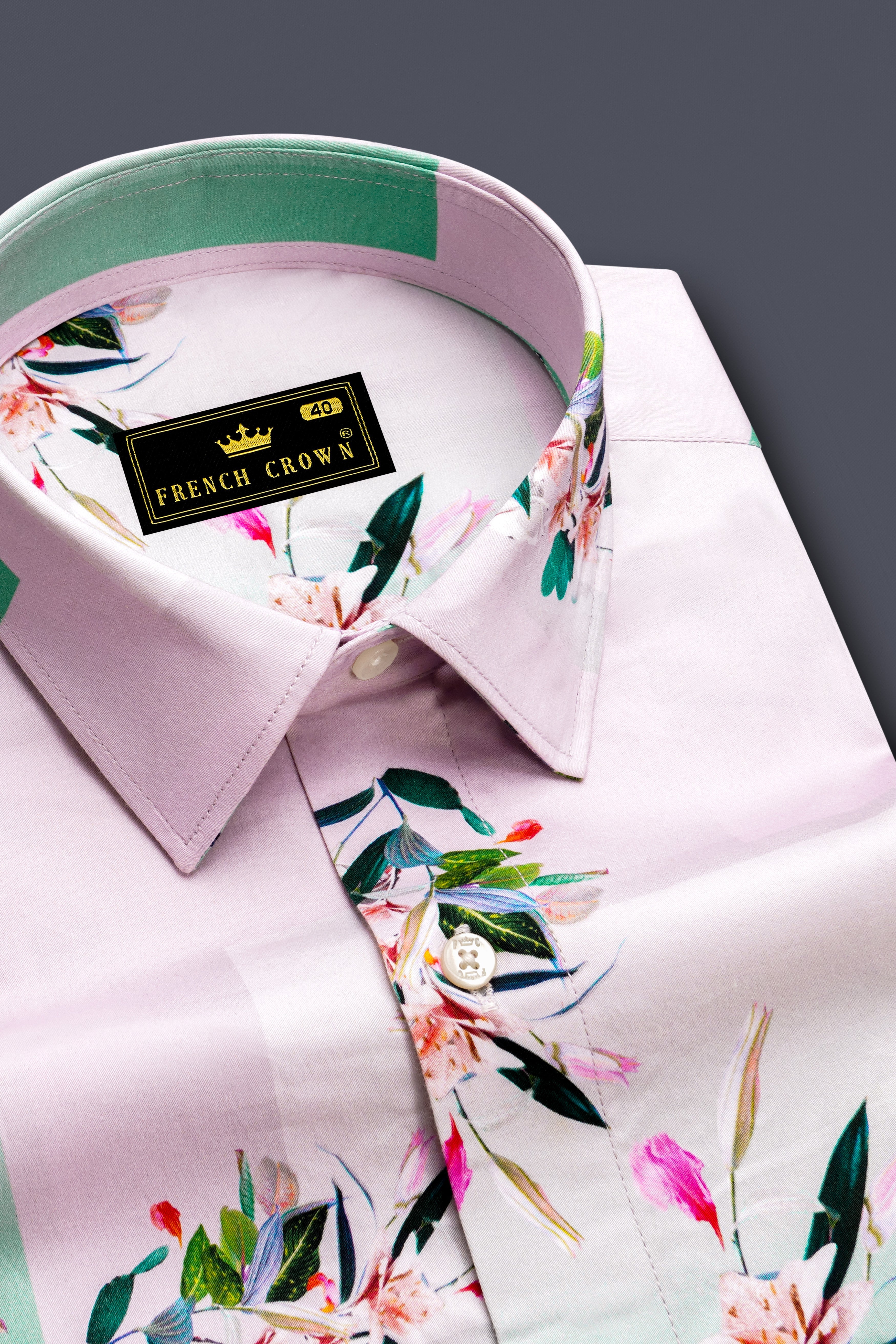 Pear Bush Pink Tropical Printed Super Soft Premium Cotton Designer Shirt