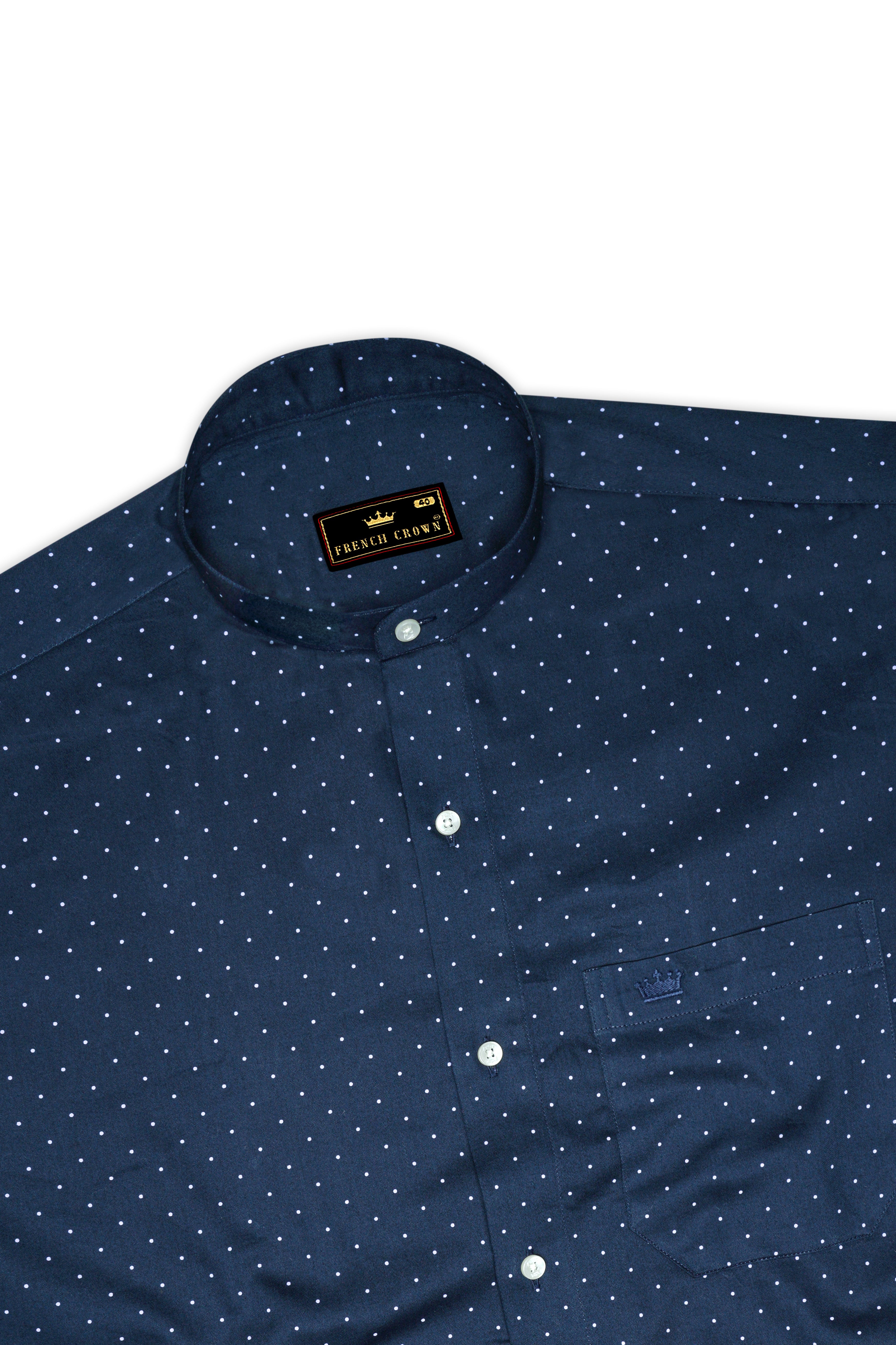 Ebony Clay Blue Polka Dots Super Soft Premium Cotton Shirt