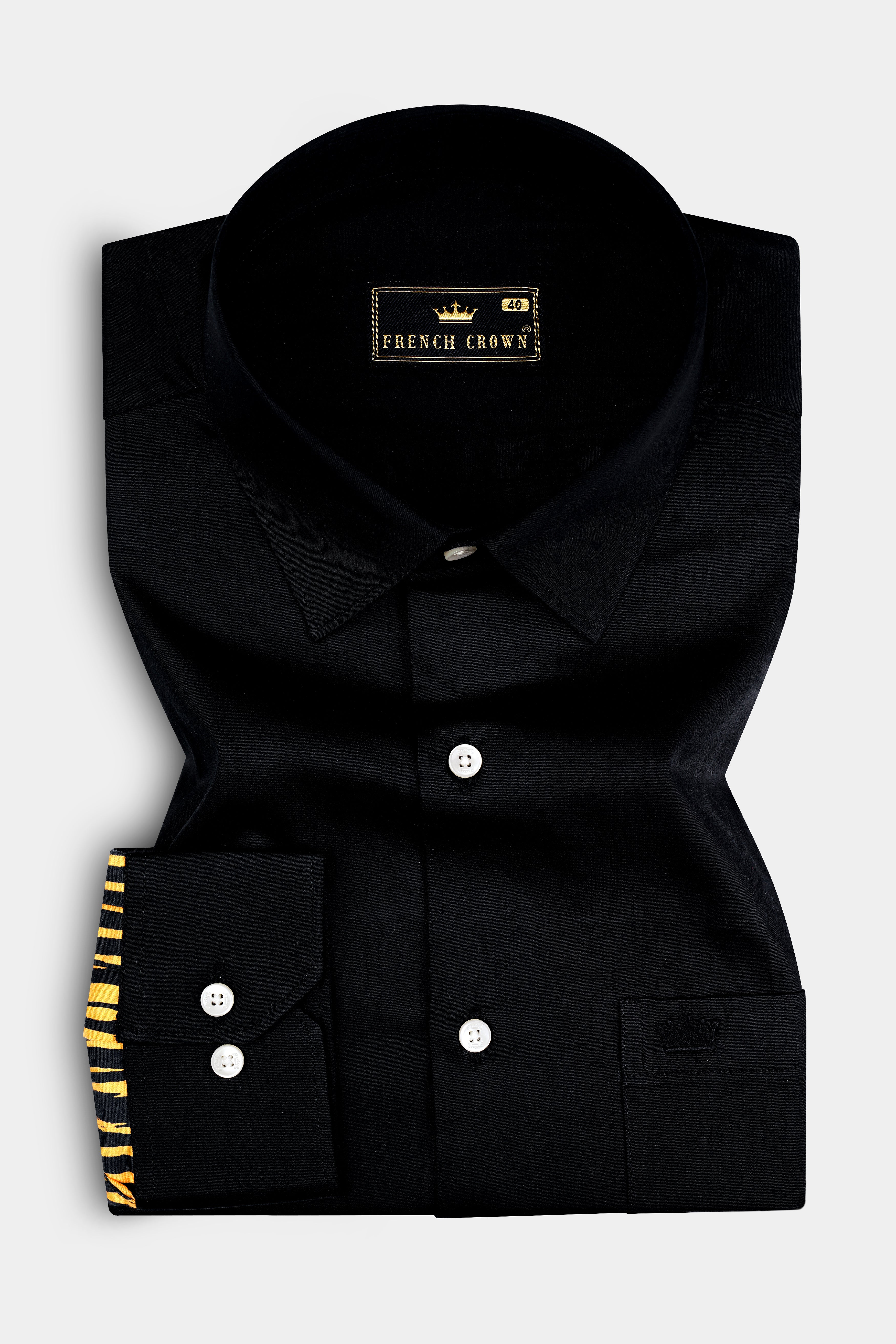 Jade Black with Tiger Stripes Super Soft Premium Cotton Designer Shirt