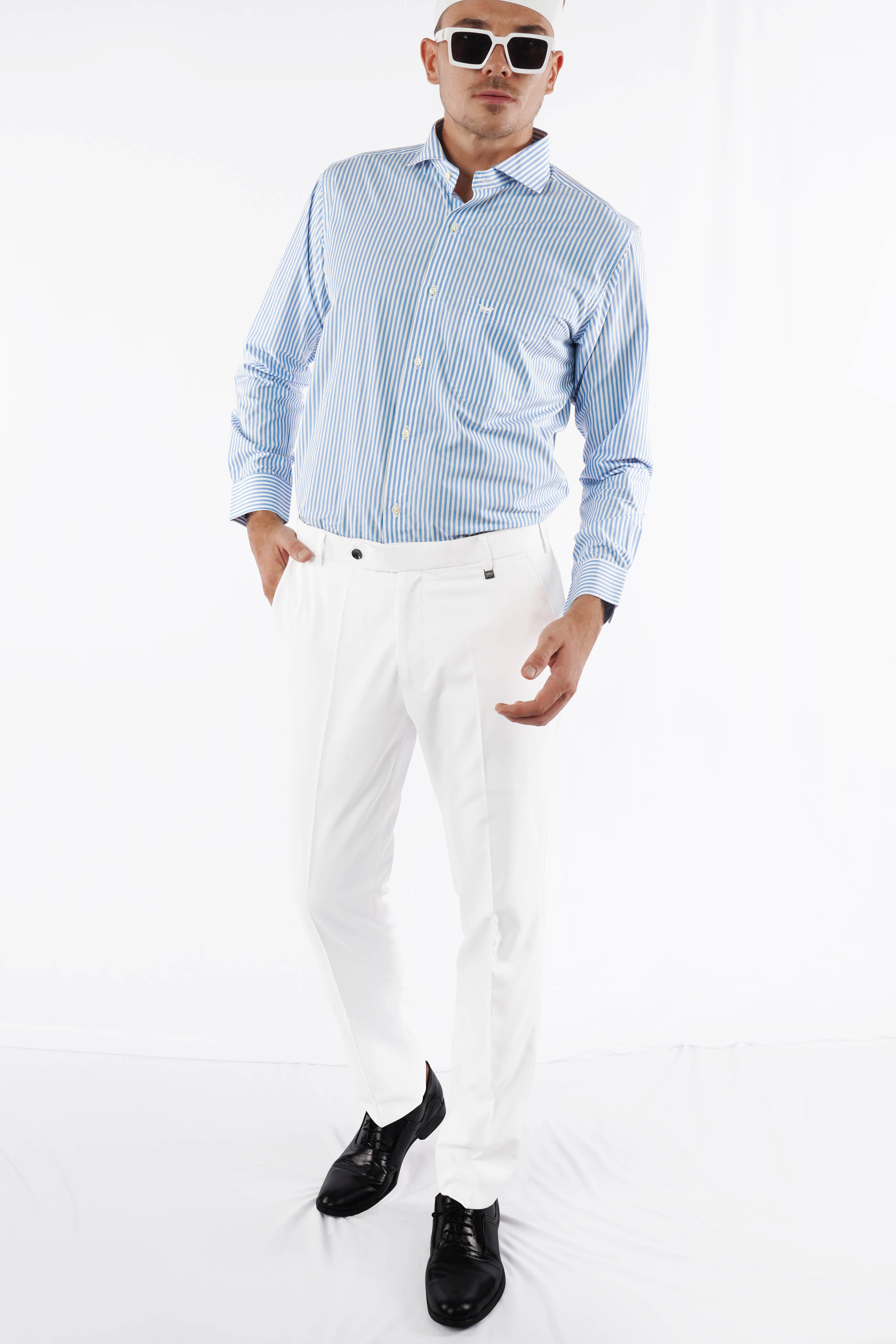 Glacier Blue and White Striped Premium Cotton Shirt 7396-CA-38, 7396-CA-H-38, 7396-CA-39, 7396-CA-H-39, 7396-CA-40, 7396-CA-H-40, 7396-CA-42, 7396-CA-H-42, 7396-CA-44, 7396-CA-H-44, 7396-CA-46, 7396-CA-H-46, 7396-CA-48, 7396-CA-H-48, 7396-CA-50, 7396-CA-H-50, 7396-CA-52, 7396-CA-H-52