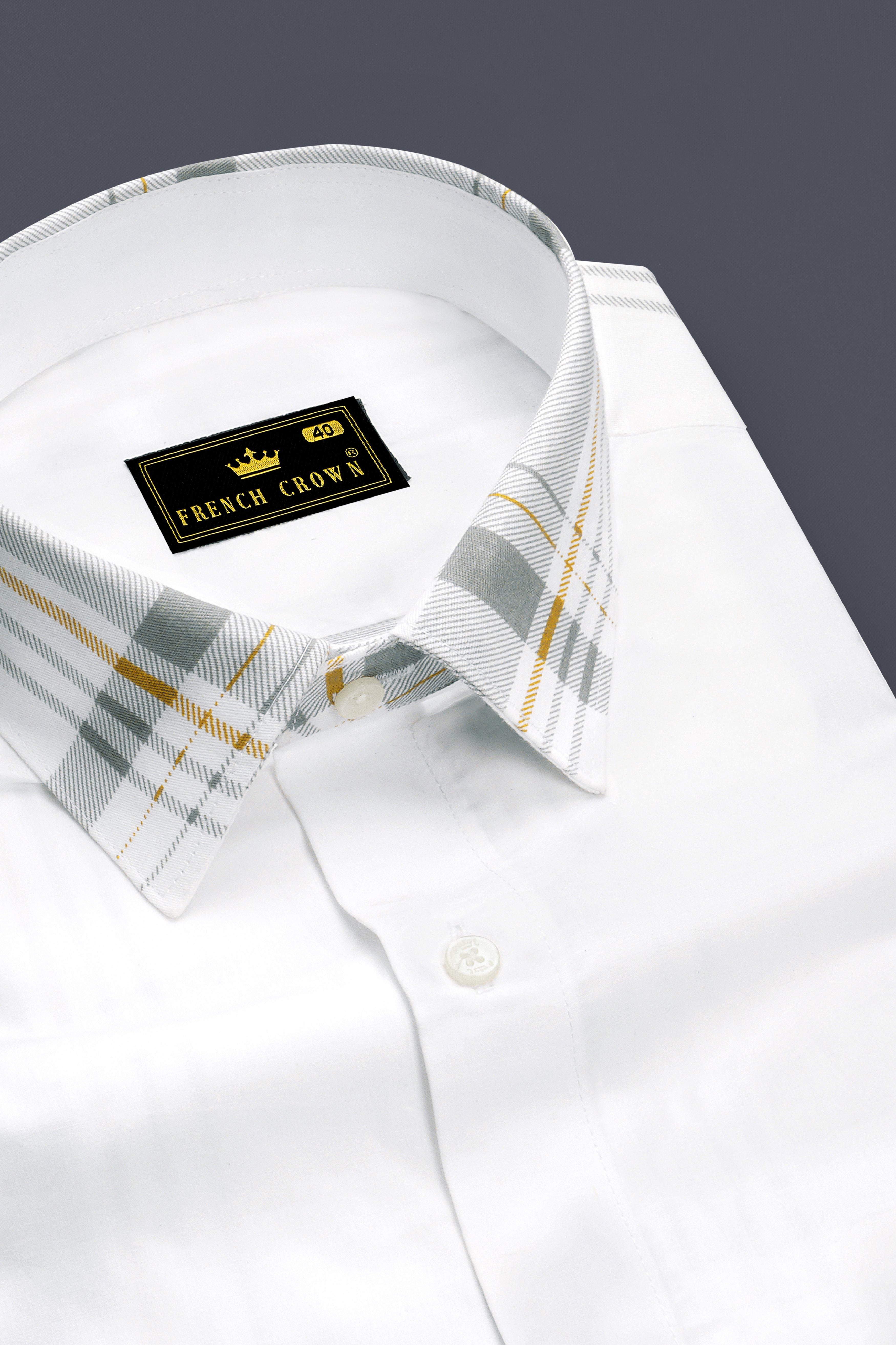 Bright White Plaid Premium Cotton Designer Shirt