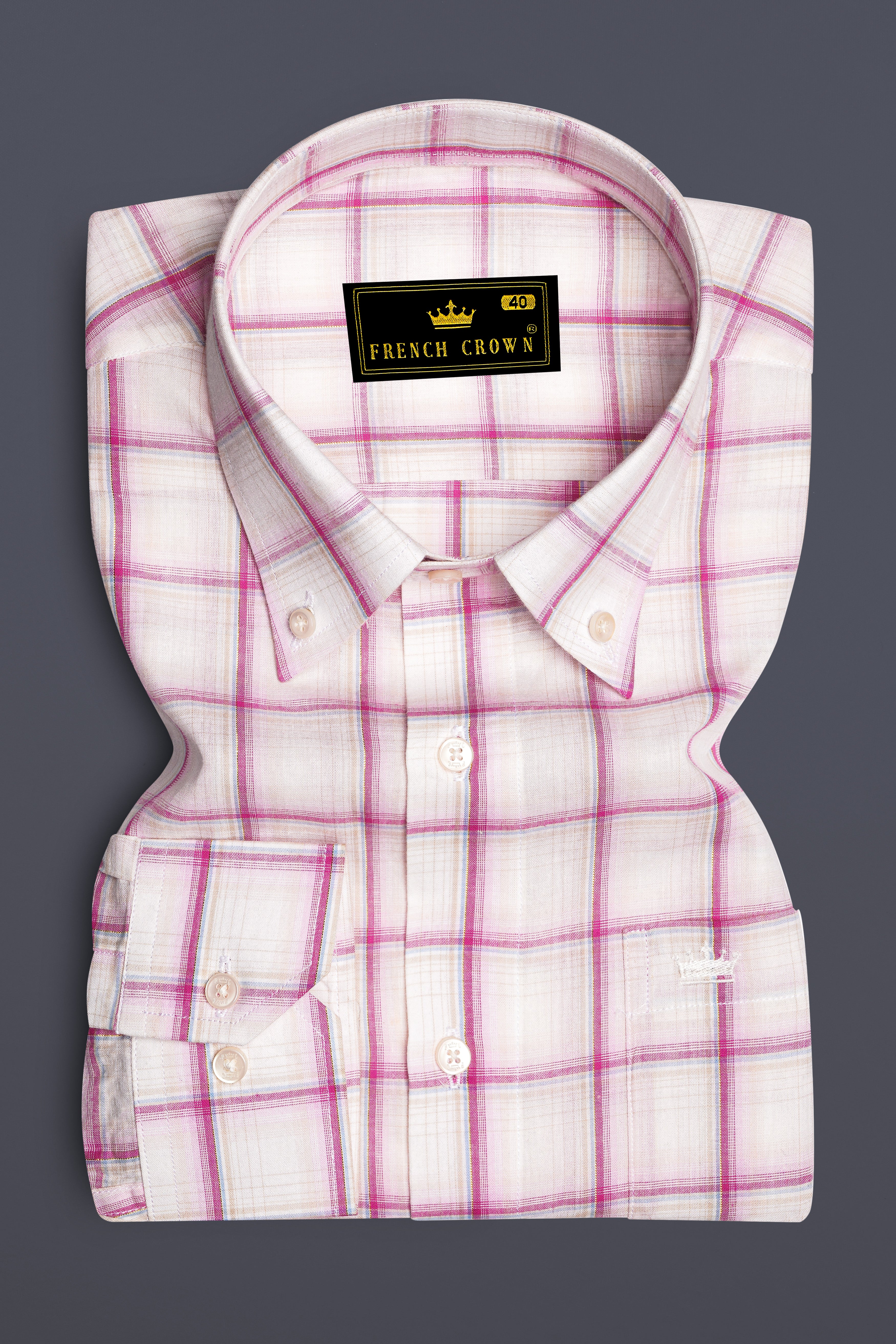 Carnation Pink Plaid Premium Cotton Shirt