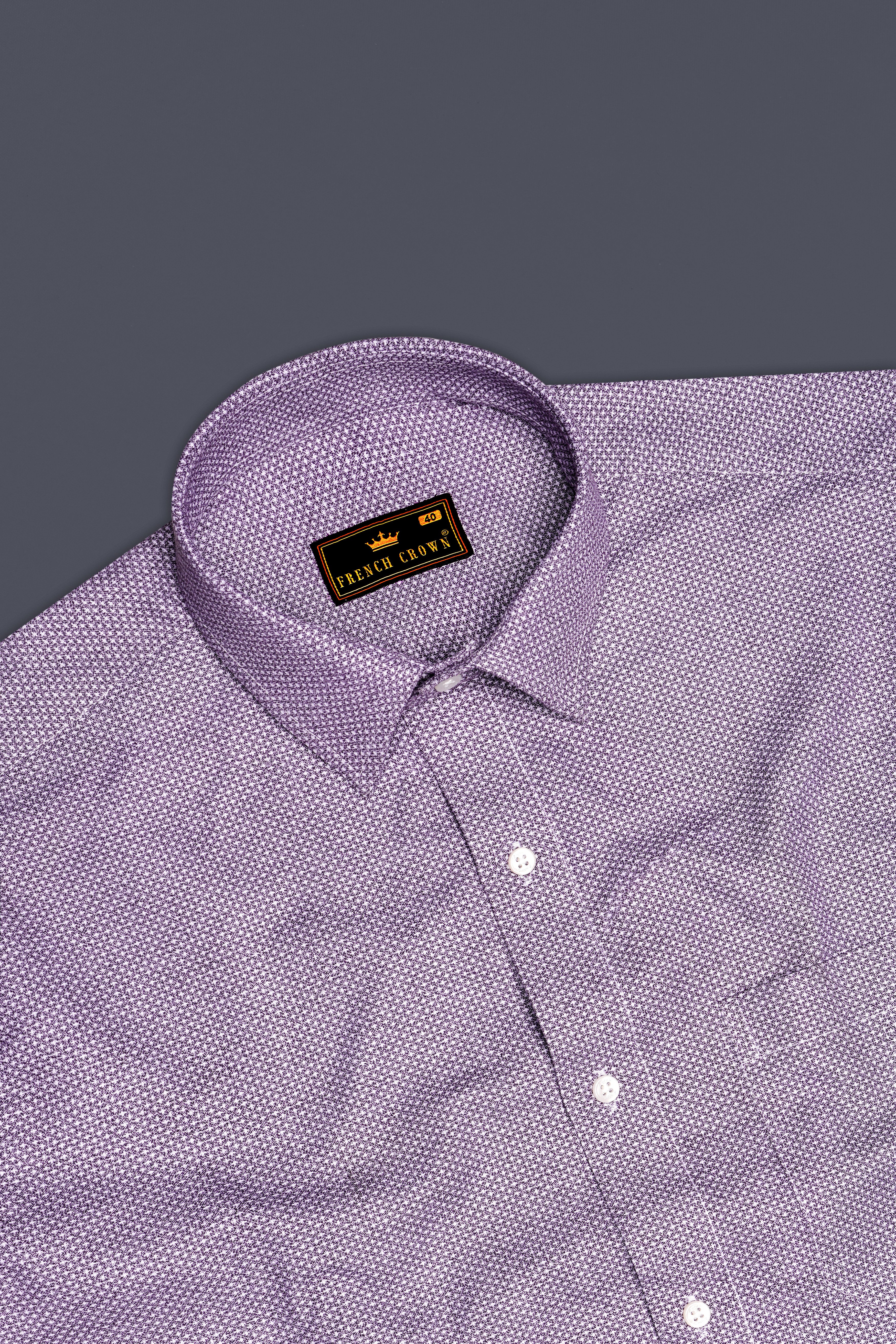 Rum Pink and White Dobby Textured Premium Giza Cotton Shirt