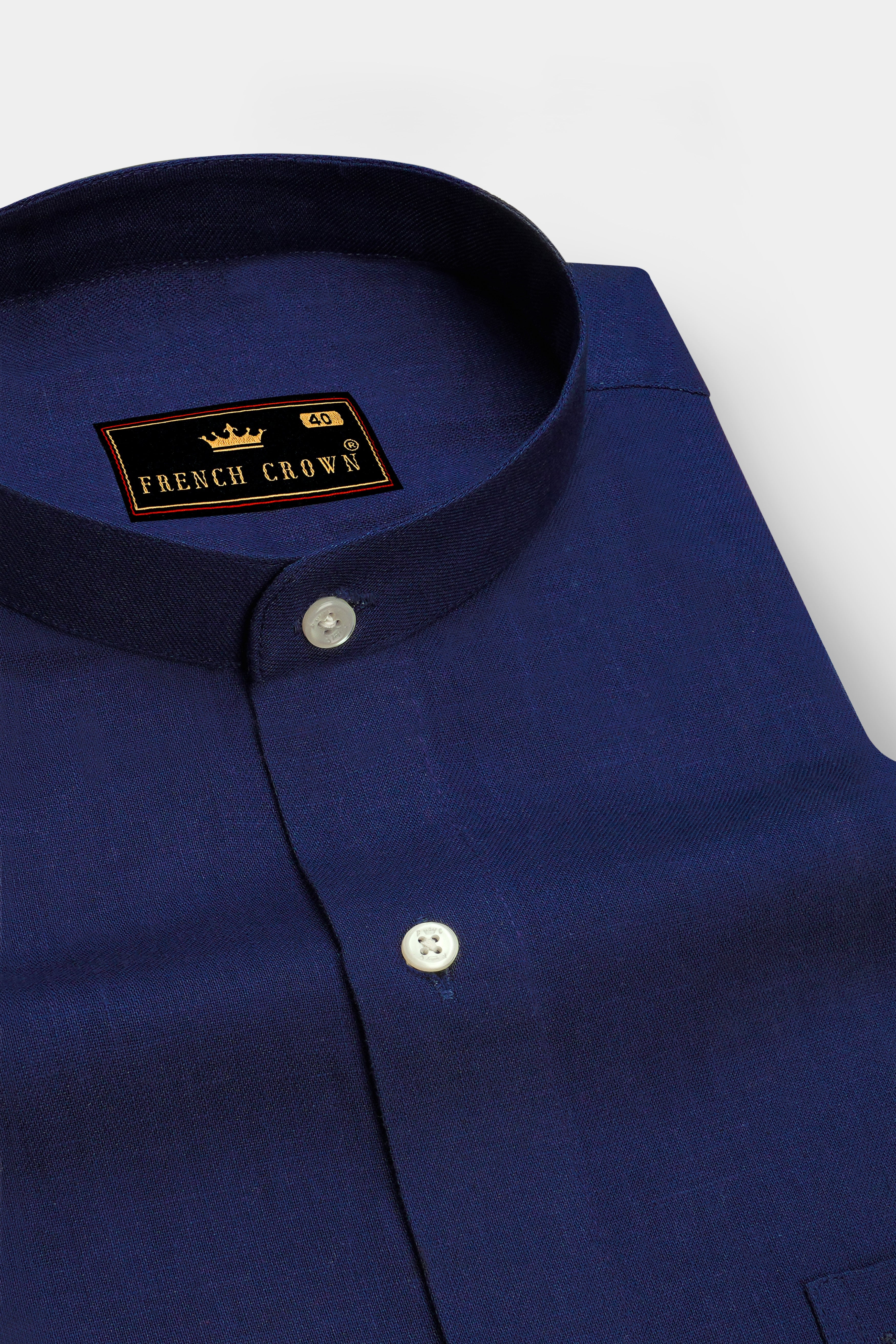 Rhino Blue Luxurious Linen Shirt