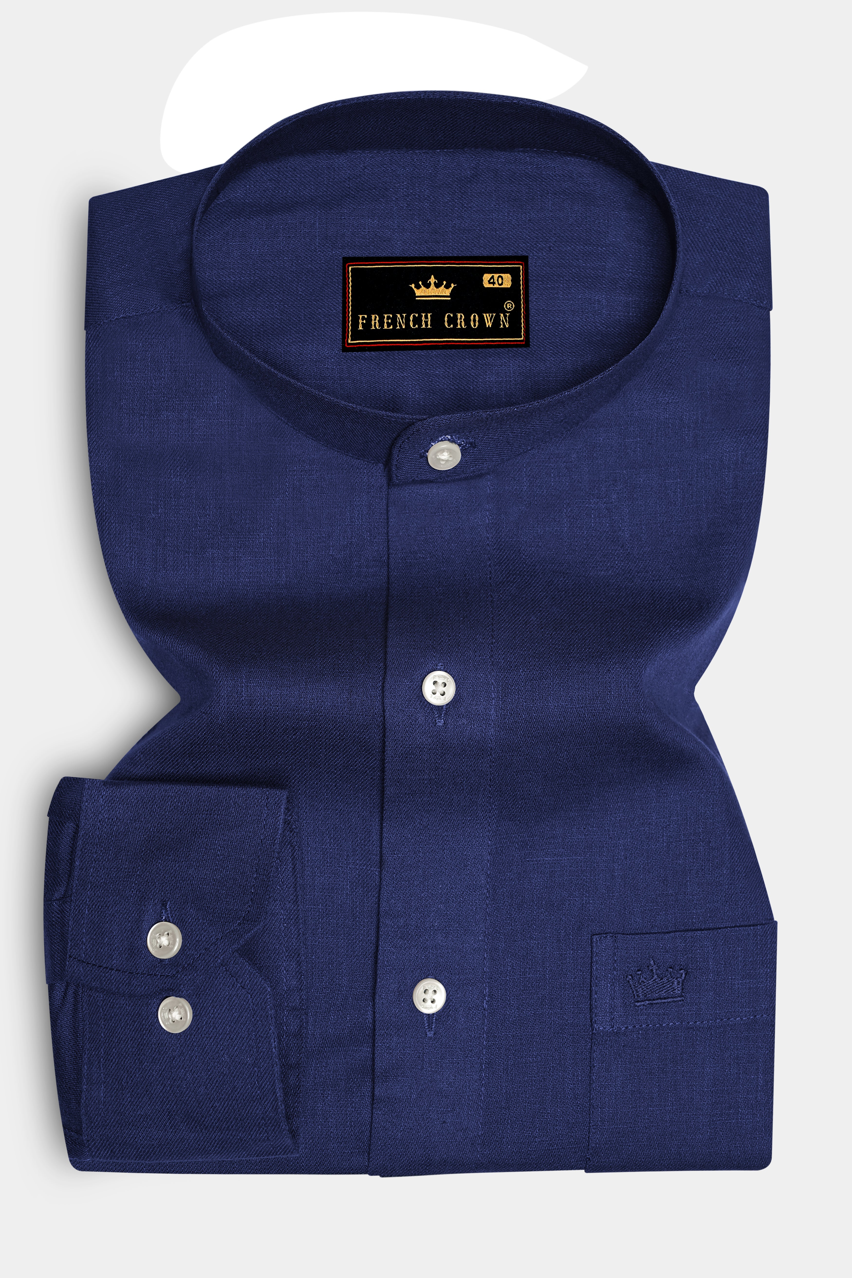 Rhino Blue Luxurious Linen Shirt