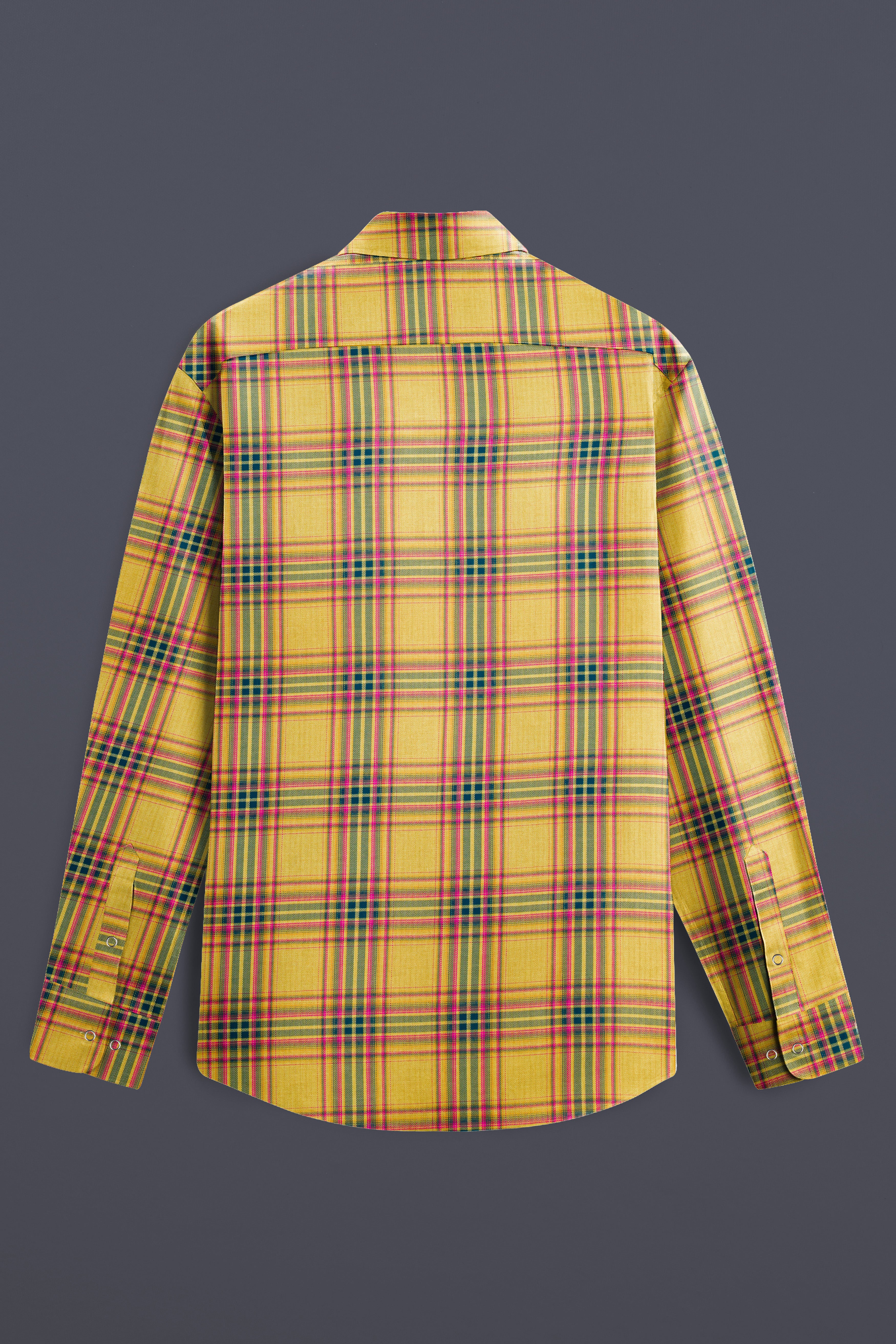 Taco Brown Plaid and Gainsboro Plaid Herringbone Reversible Shirt