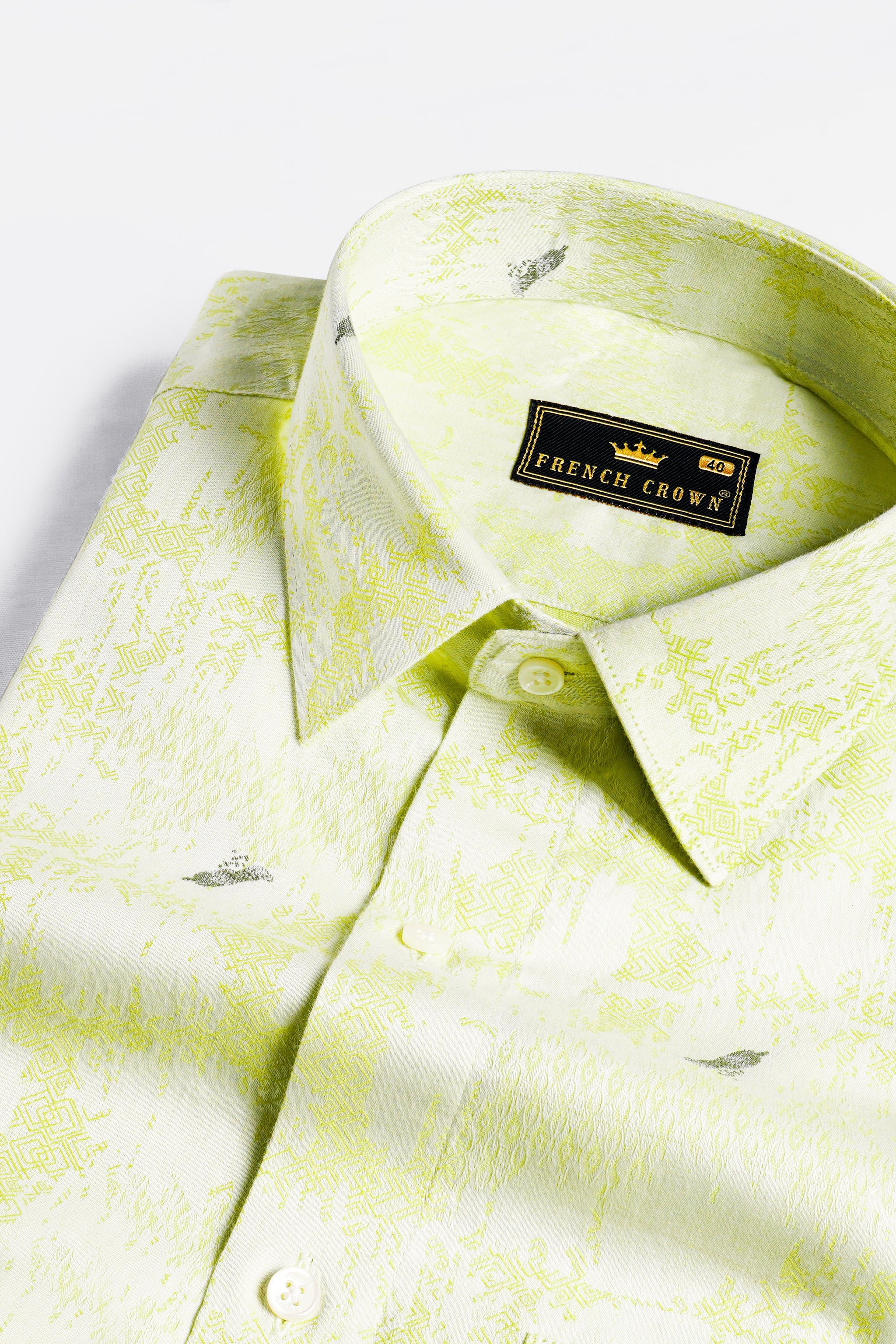 Lavander and White Textured Jacquard Weave Classic Custom Shirt main image 0
