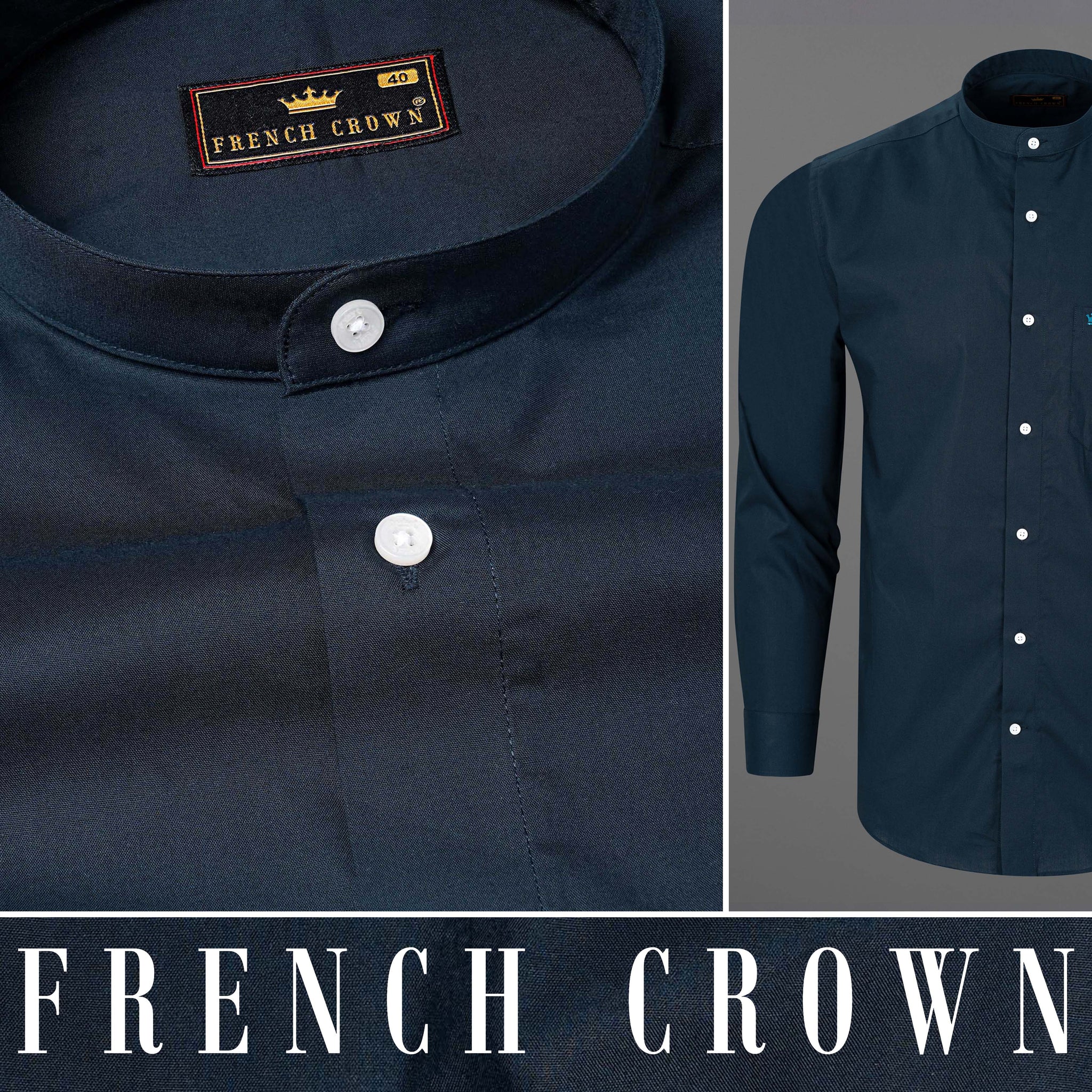 Gunmetal Navy Blue Formal/Casual PlainSolid Premium Cotton Shirt For