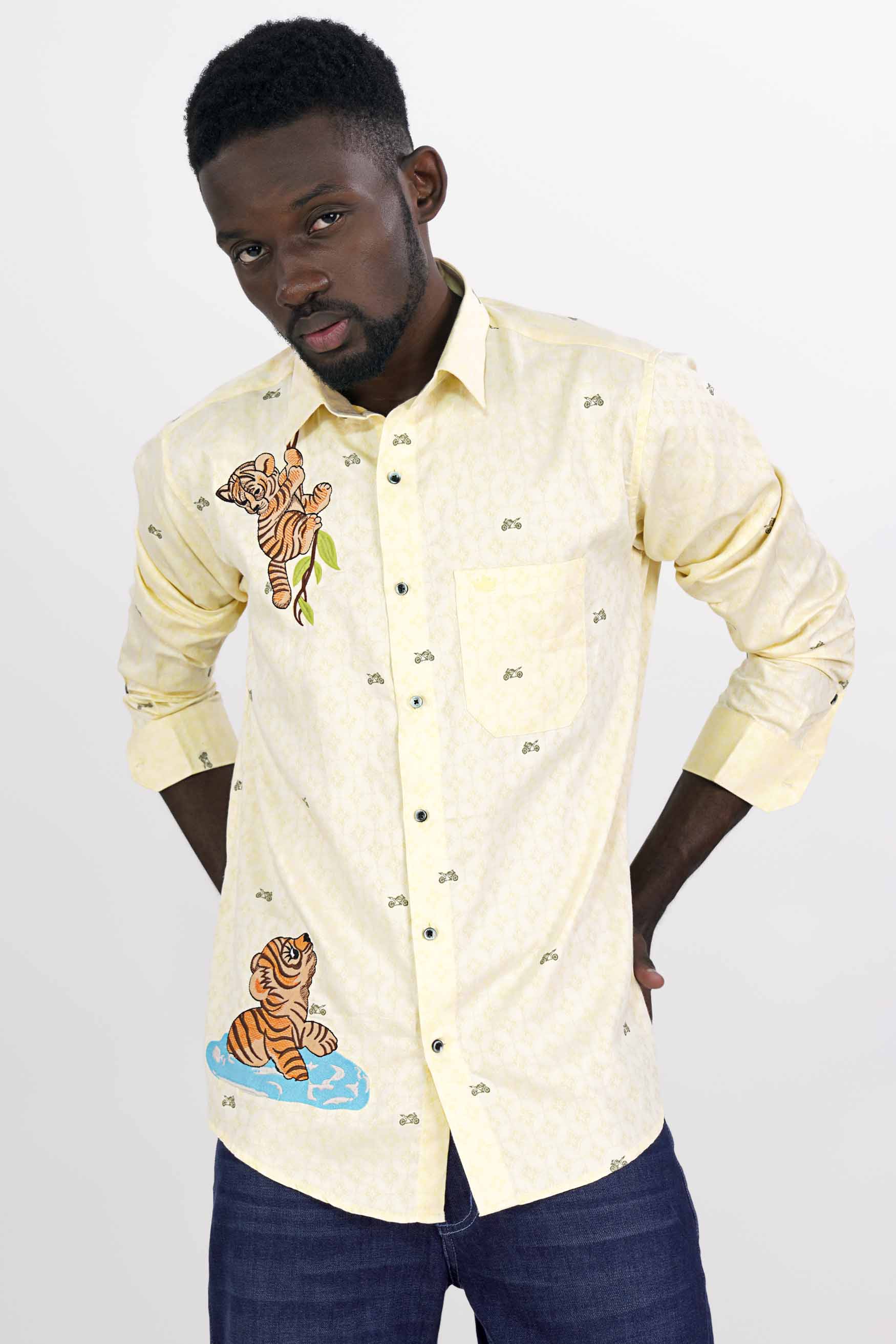 Oasis Cream and Cubs Patchwork Jacquard Textured Premium Giza Cotton Designer Shirt 7712-GR-E175-38, 7712-GR-E175-H-38, 7712-GR-E175-39, 7712-GR-E175-H-39, 7712-GR-E175-40, 7712-GR-E175-H-40, 7712-GR-E175-42, 7712-GR-E175-H-42, 7712-GR-E175-44, 7712-GR-E175-H-44, 7712-GR-E175-46, 7712-GR-E175-H-46, 7712-GR-E175-48, 7712-GR-E175-H-48, 7712-GR-E175-50, 7712-GR-E175-H-50, 7712-GR-E175-52, 7712-GR-E175-H-52