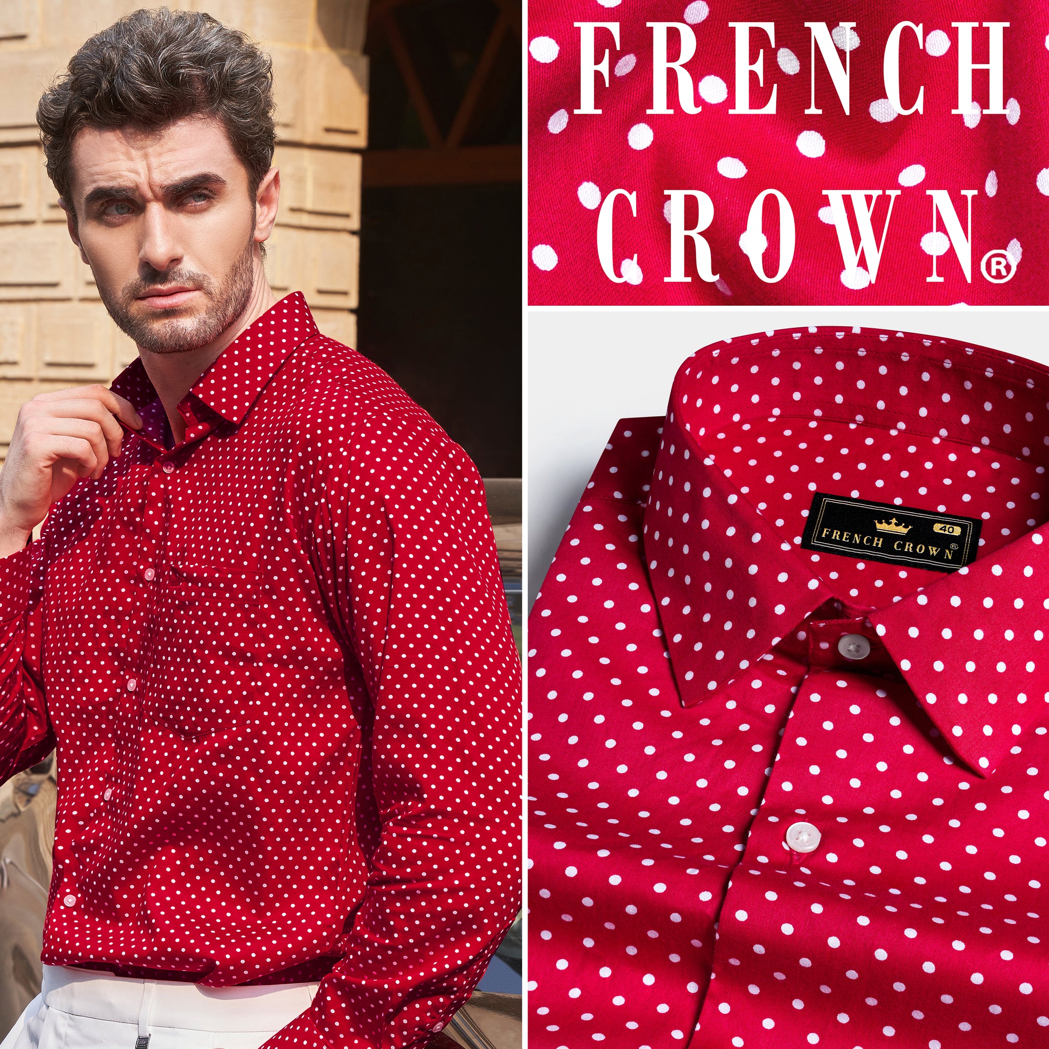 red polka dot shirt mens