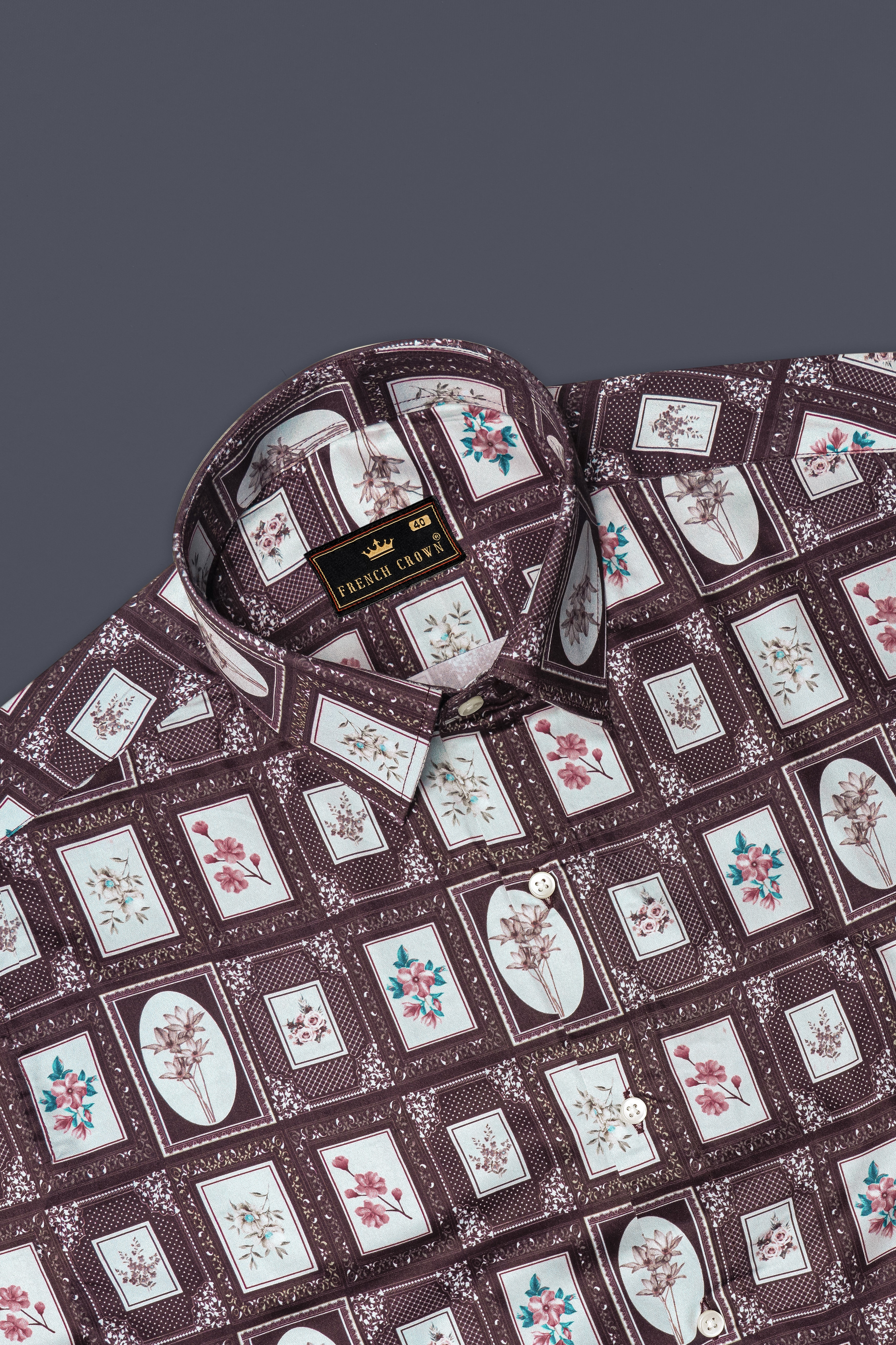 Matterhorn Brown Frame Printed Super Soft Premium Cotton Shirt