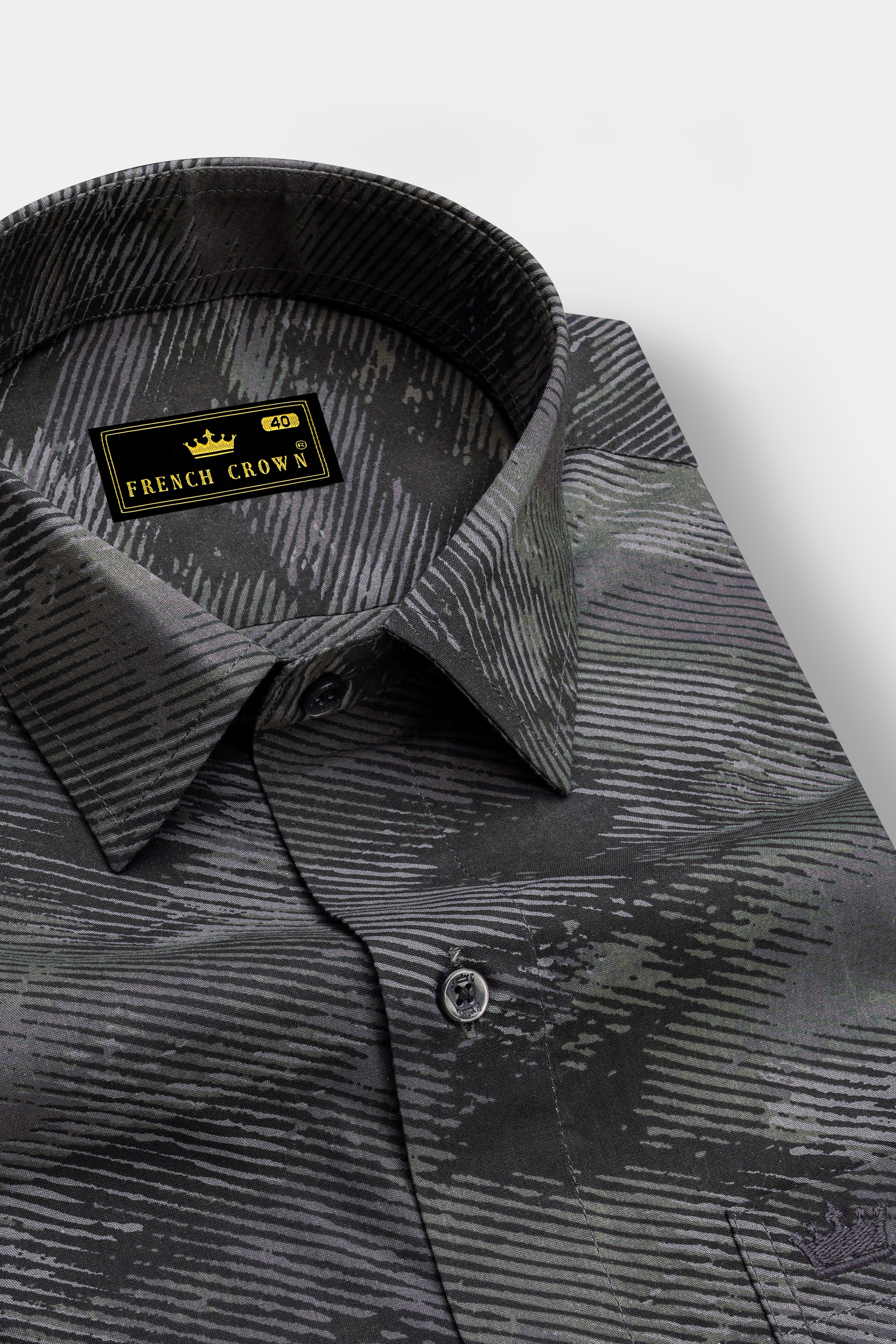 Jade Black and Tundora Gray Premium Cotton Shirt