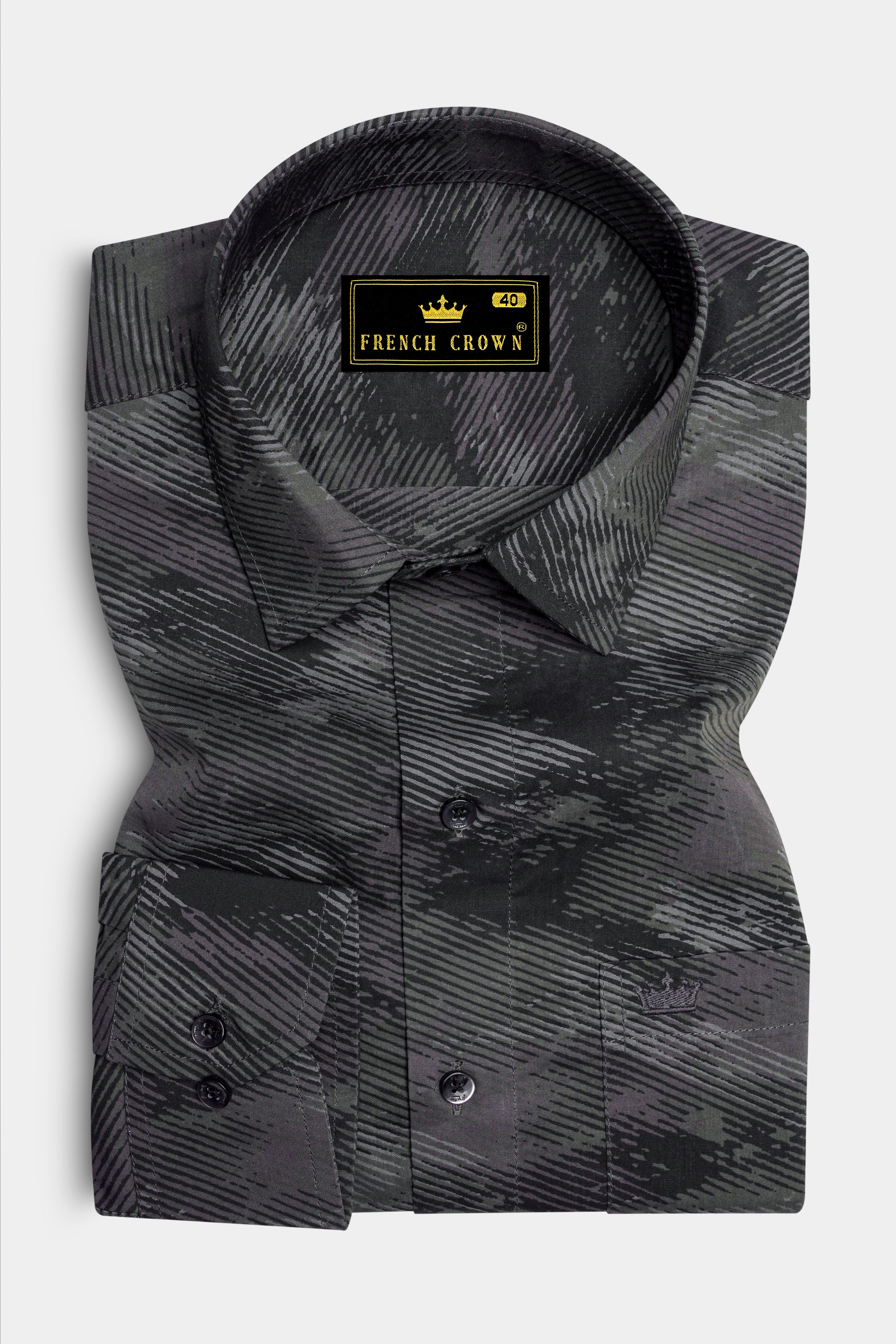 Jade Black and Tundora Gray Premium Cotton Shirt