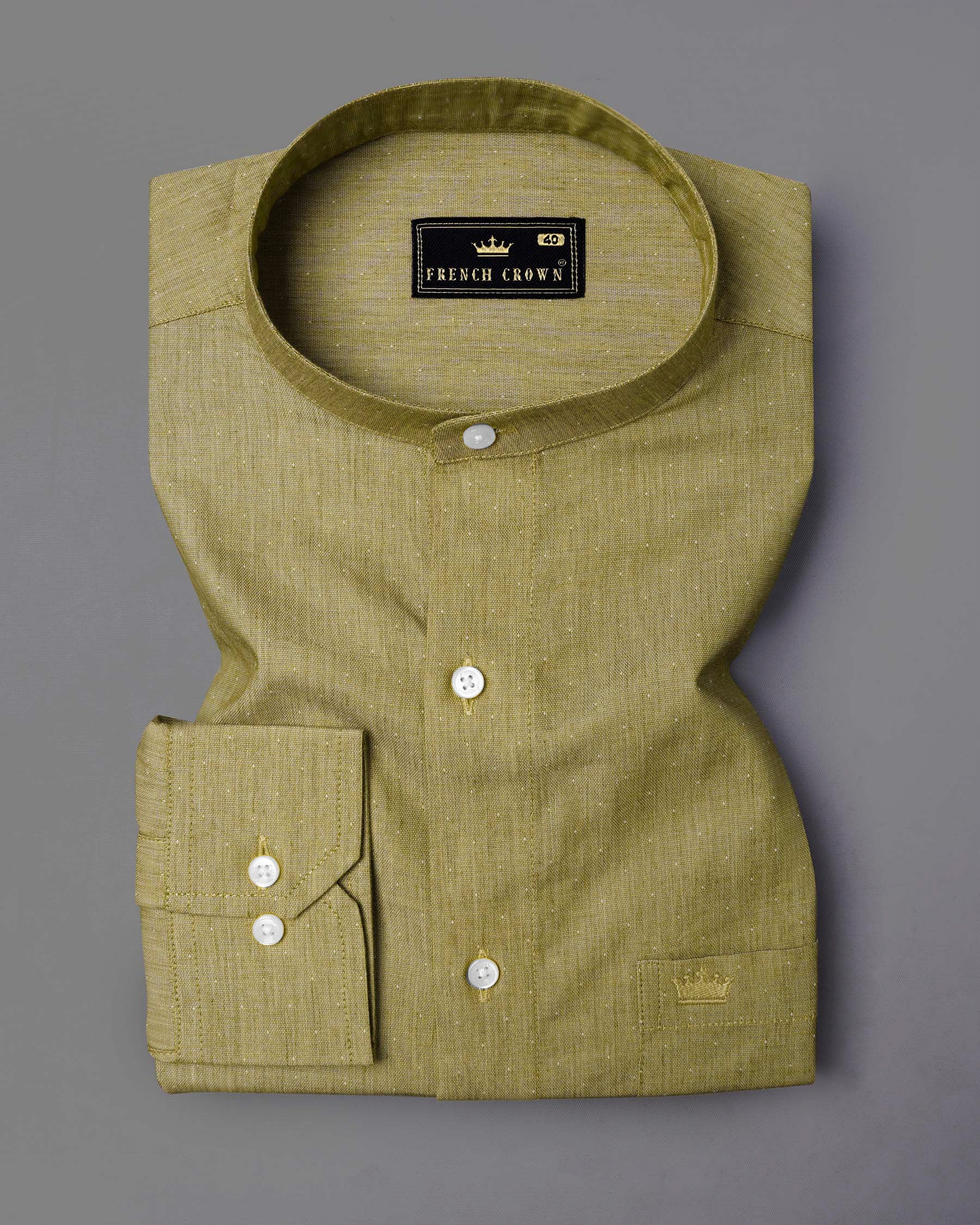 Museli Brown Dobby Textured Premium Giza Cotton Shirt