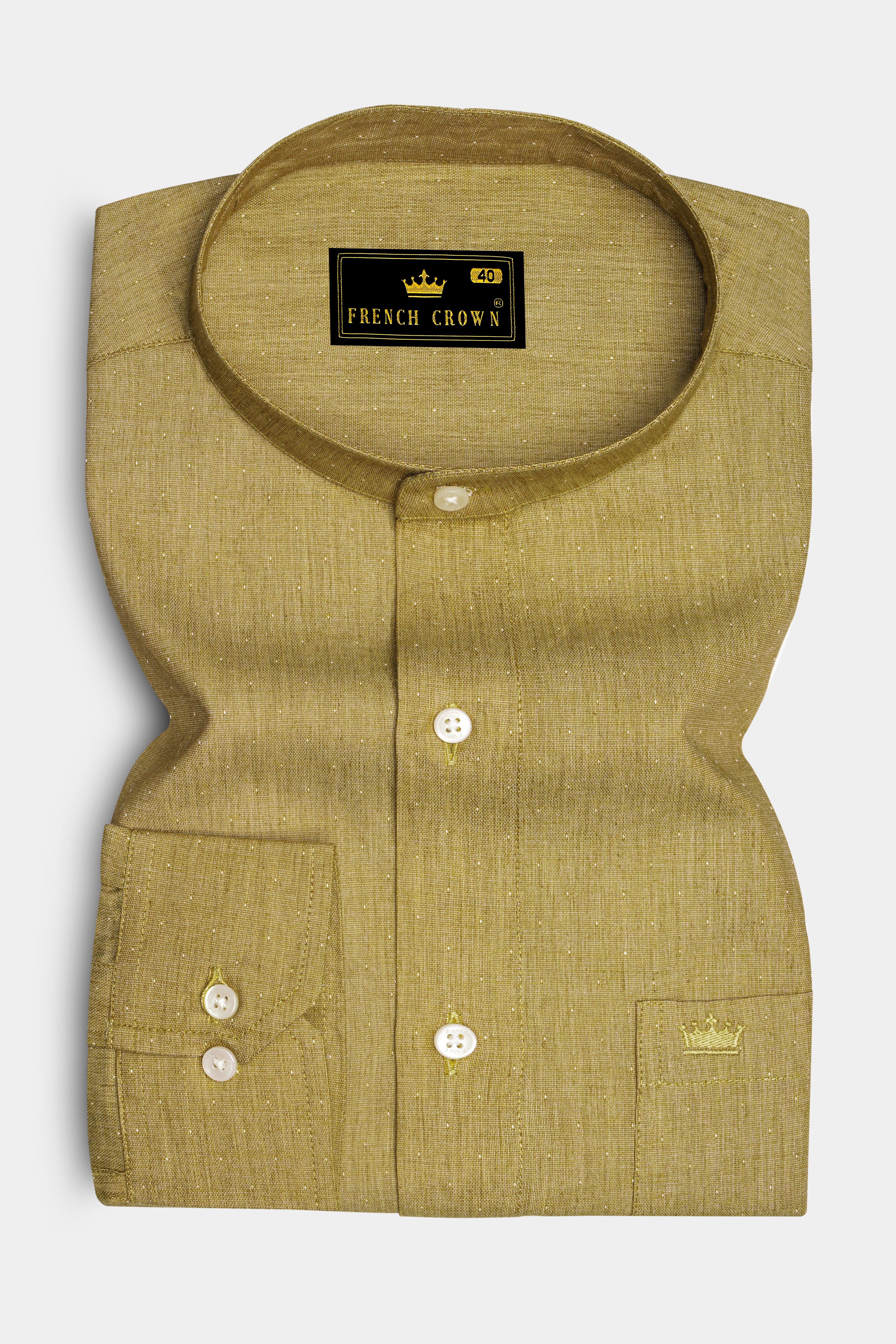 Museli Brown Dobby Textured Premium Giza Cotton Shirt