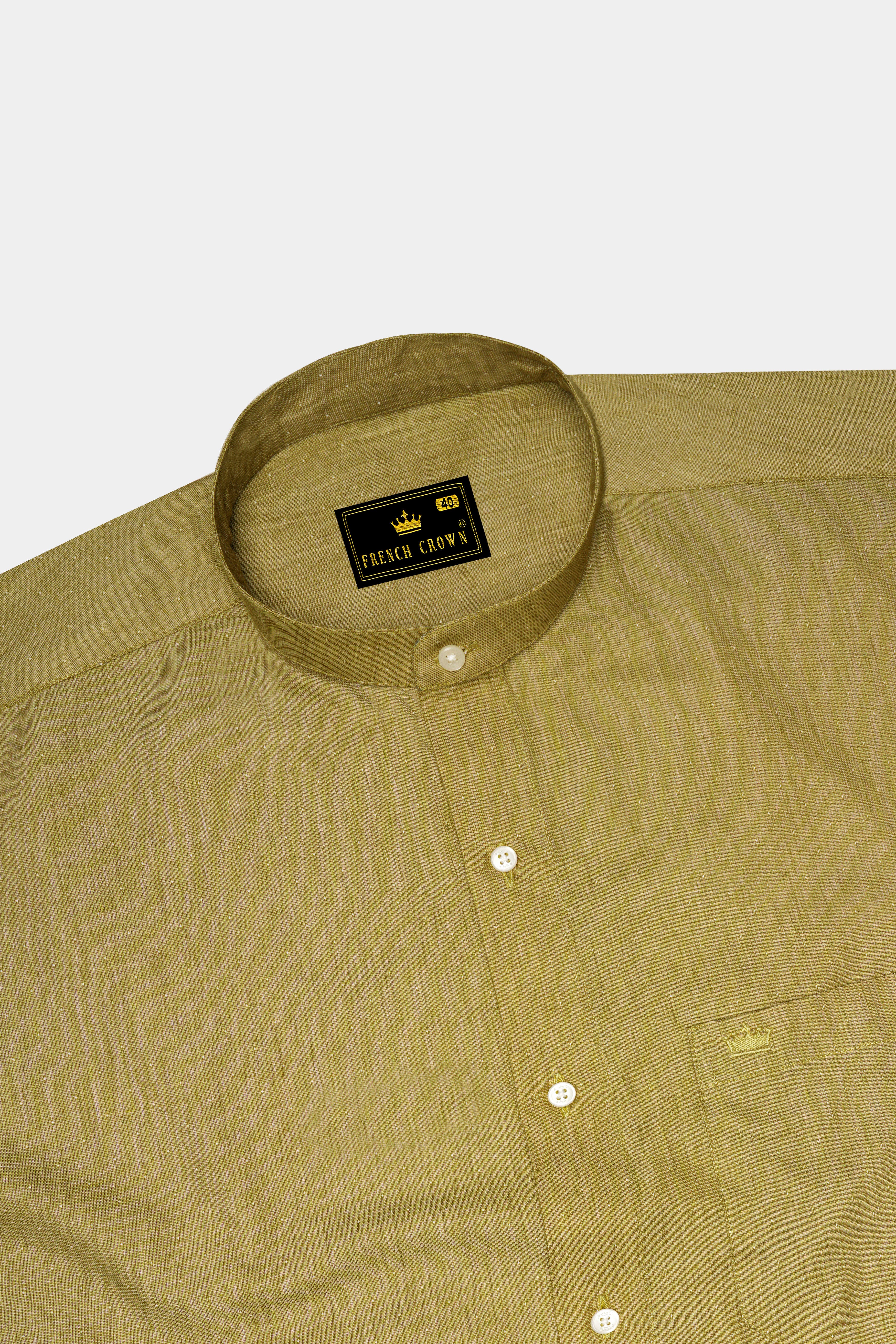 Museli Brown Dobby Textured Premium Giza Cotton Shirt