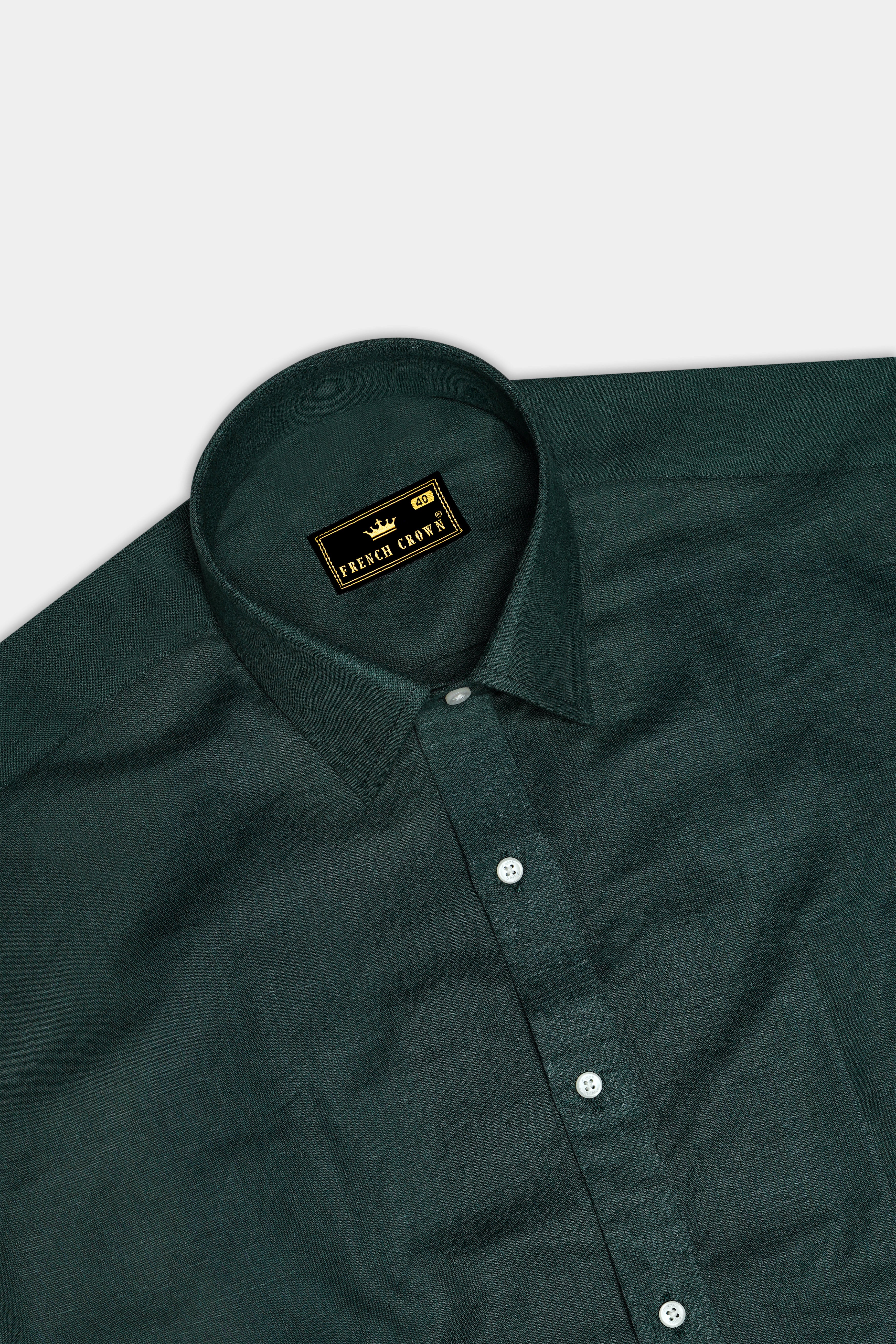 Everglade Green and Cardinal Red Luxurious Linen Designer Shirt