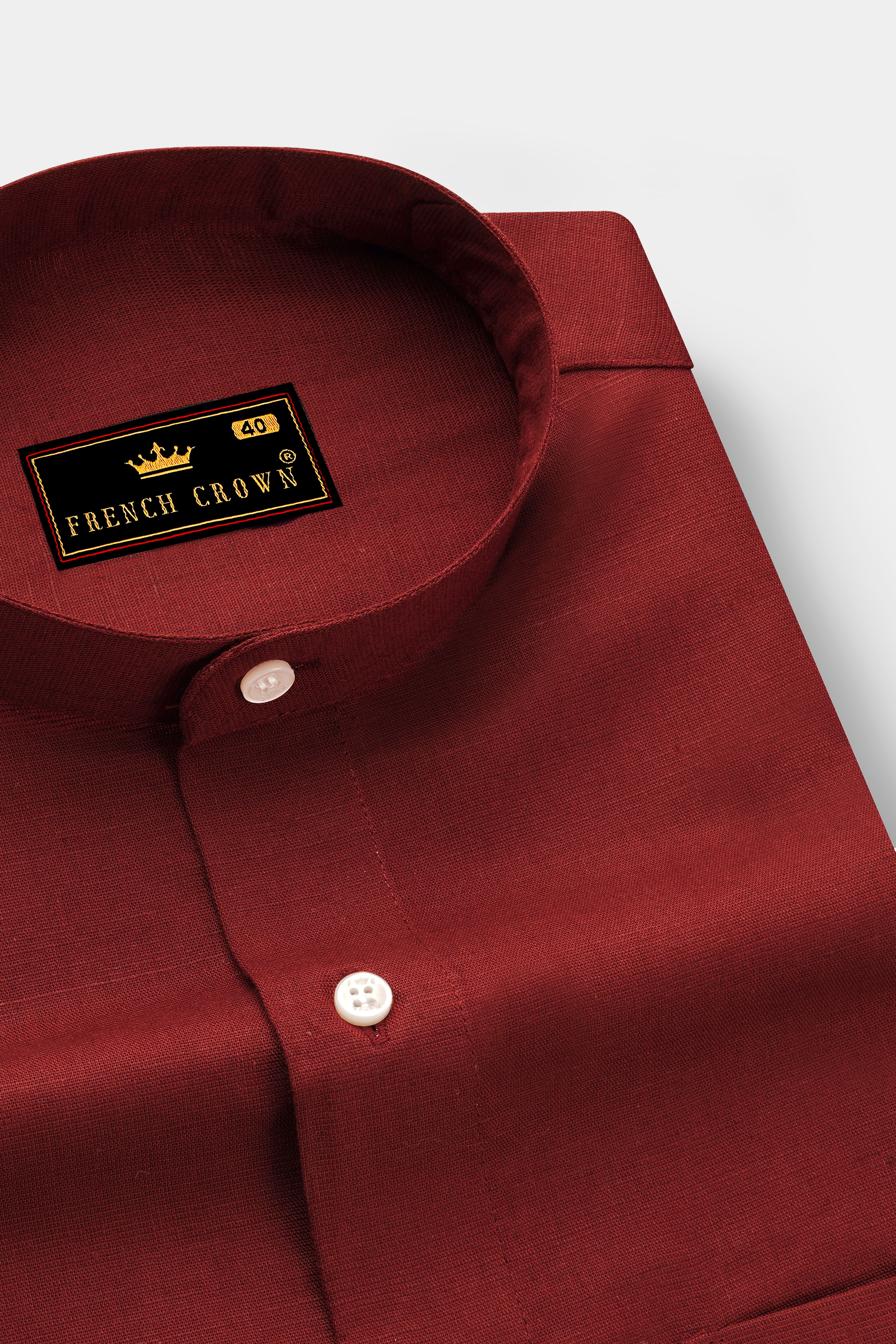 Nutmeg Red Luxurious Linen Shirt
