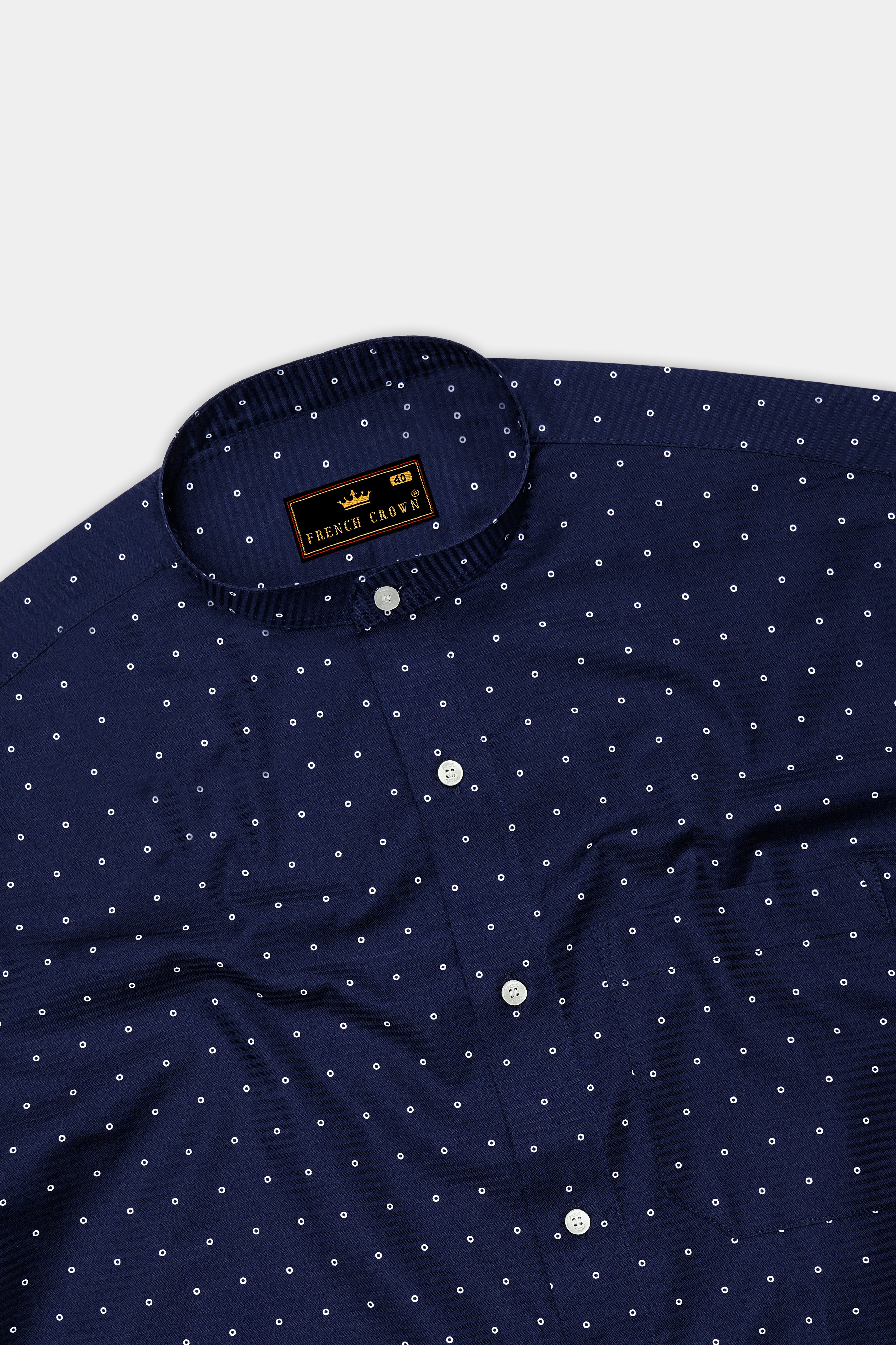 Tangaroa Blue Dobby Textured Premium Giza Cotton Shirt