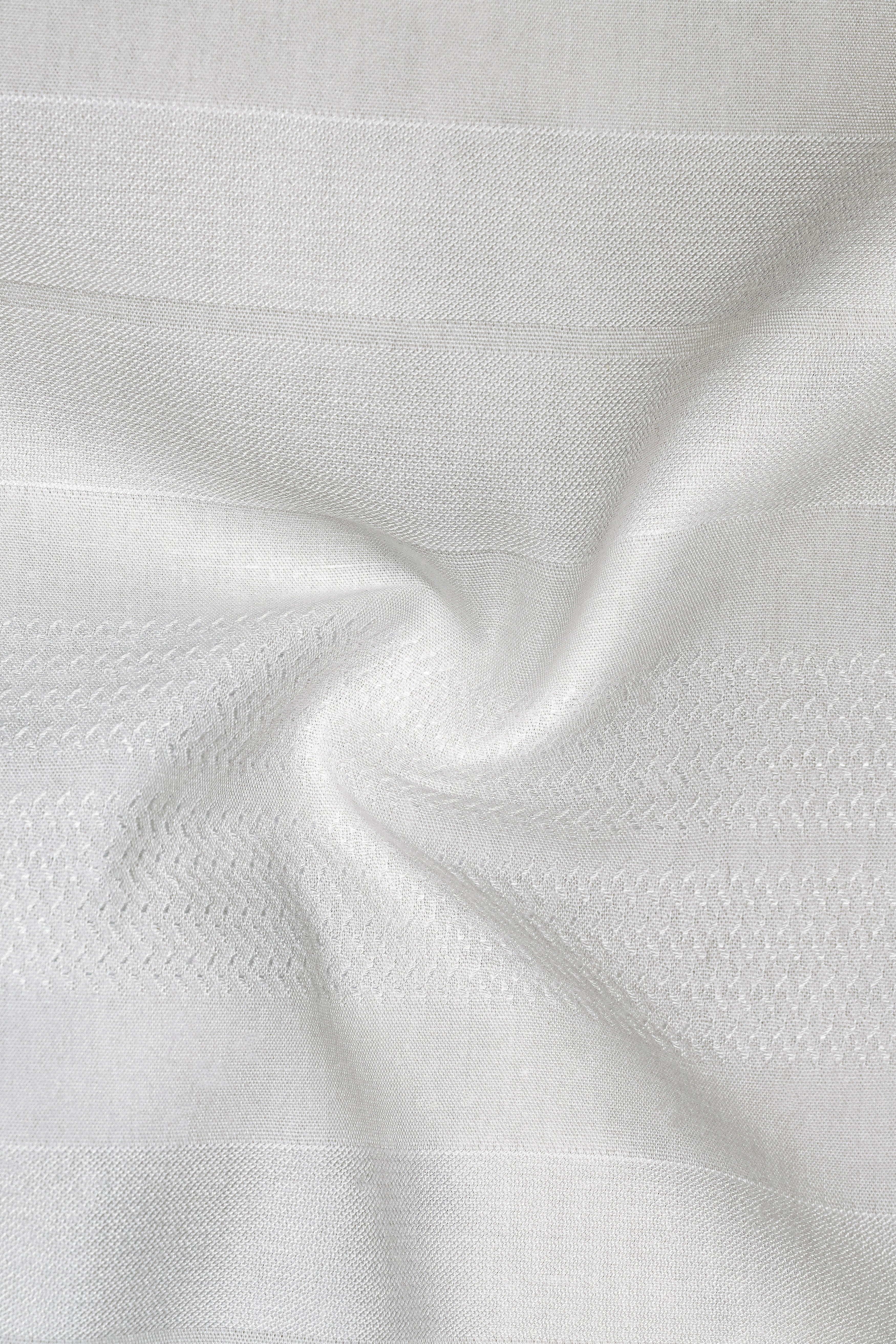 Bright White Dobby Textured Premium Giza Cotton Shirt