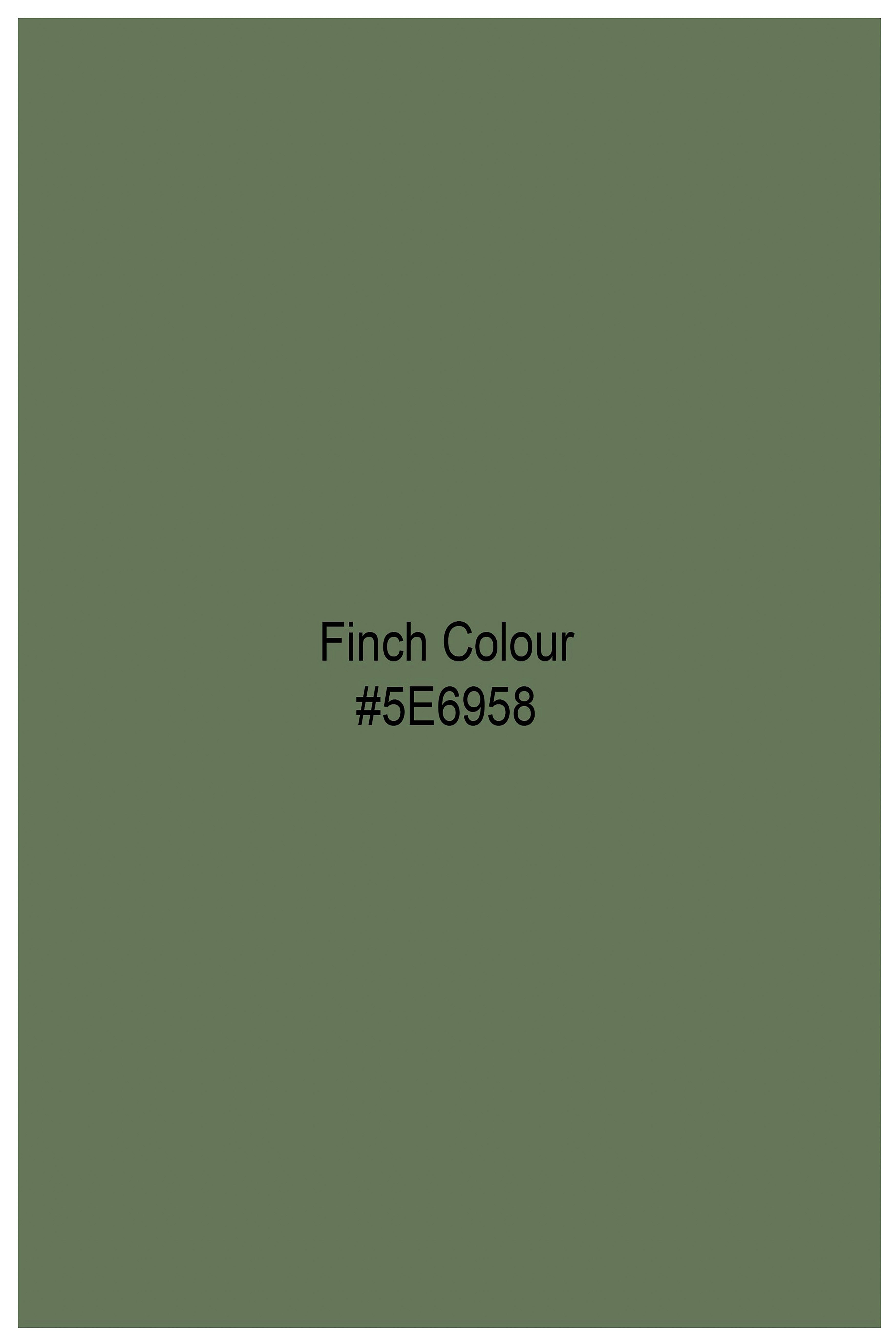 Finch Green Minion Hand Painted Luxurious Linen Designer Shirt