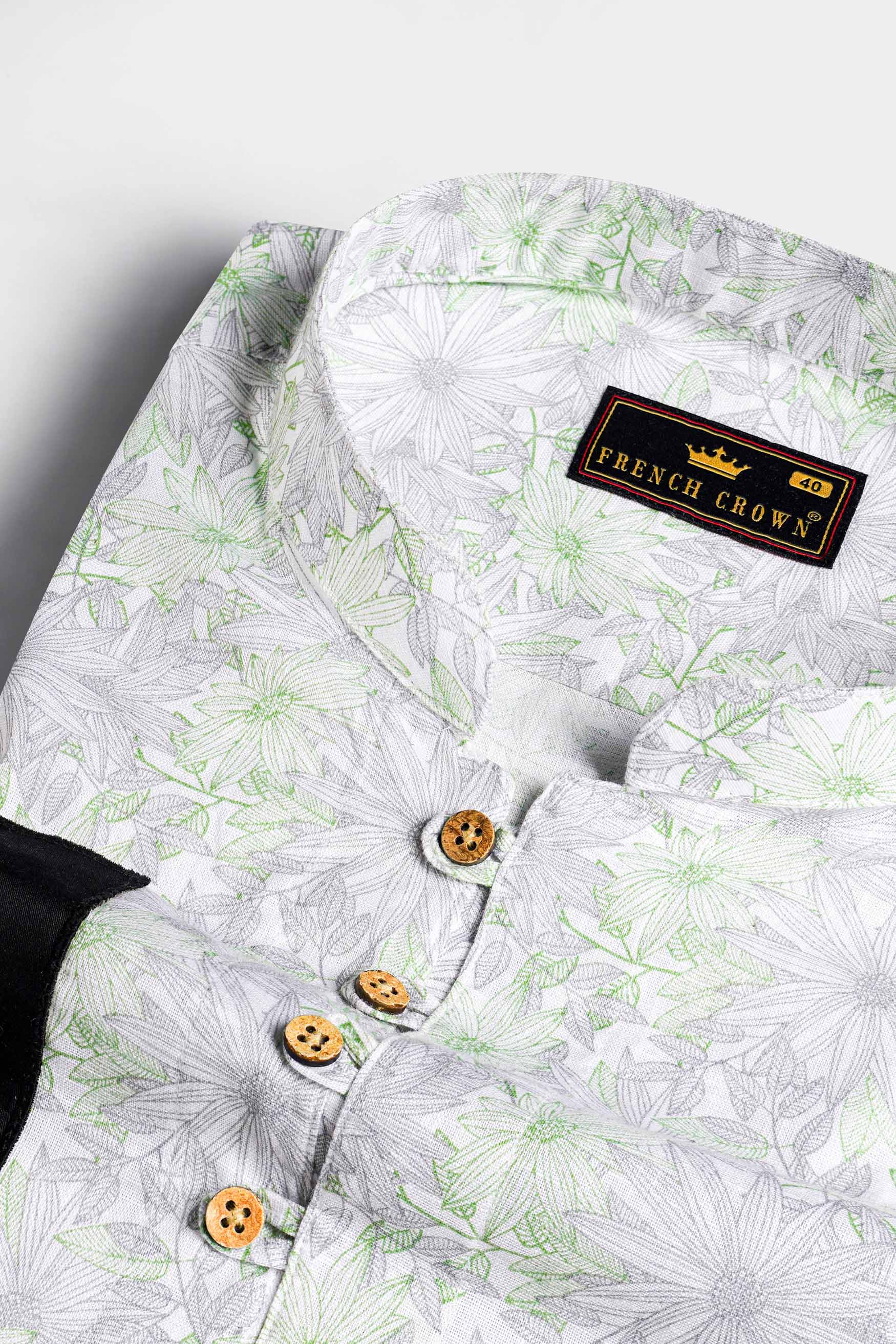 Bright White with Coriander Green and Chatelle Gray Patchwork Luxurious Linen Designer Kurta Shirt 7933-KS-E168-38, 7933-KS-E168-H-38, 7933-KS-E168-39, 7933-KS-E168-H-39, 7933-KS-E168-40, 7933-KS-E168-H-40, 7933-KS-E168-42, 7933-KS-E168-H-42, 7933-KS-E168-44, 7933-KS-E168-H-44, 7933-KS-E168-46, 7933-KS-E168-H-46, 7933-KS-E168-48, 7933-KS-E168-H-48, 7933-KS-E168-50, 7933-KS-E168-H-50, 7933-KS-E168-52, 7933-KS-E168-H-52