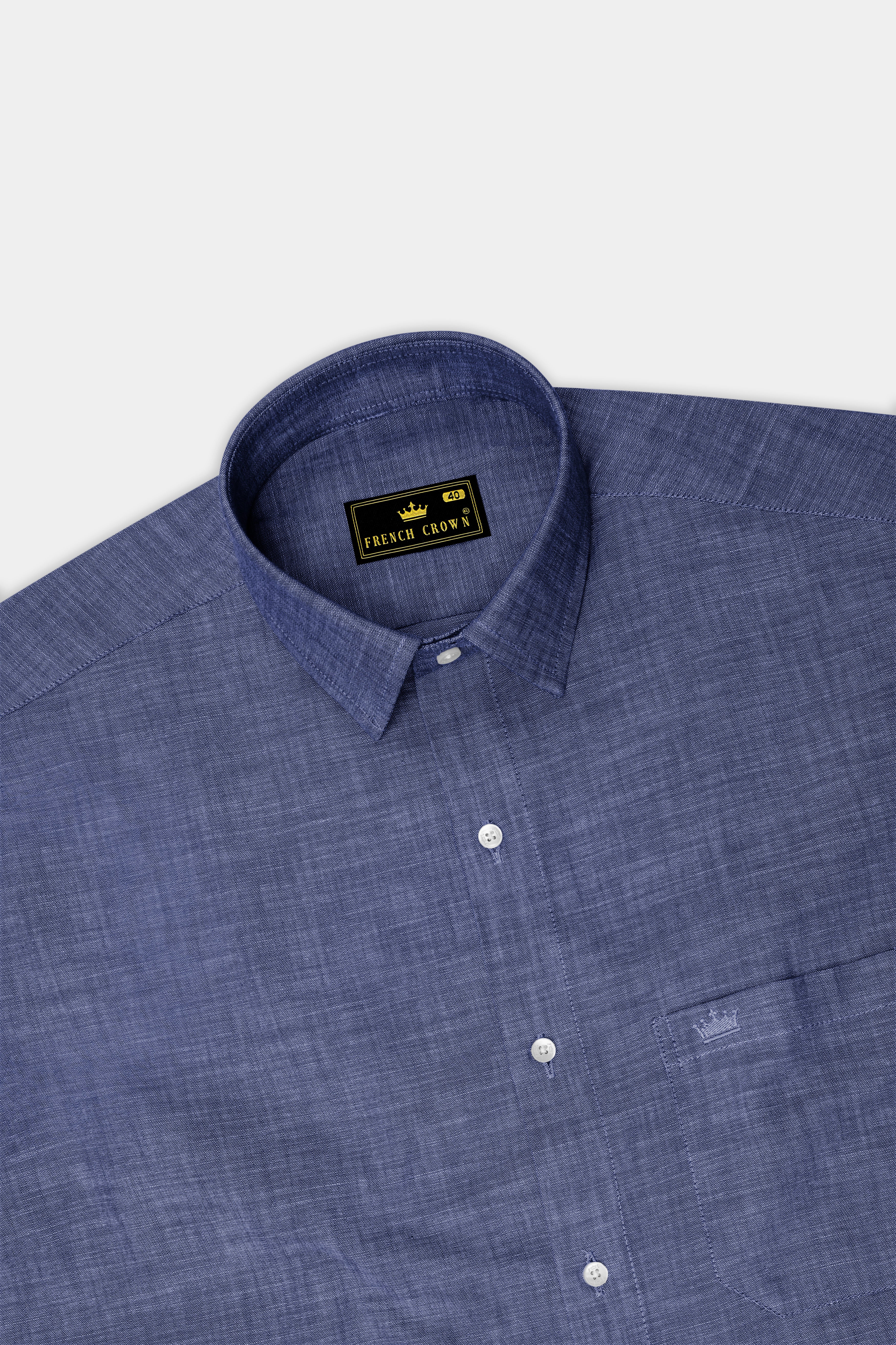 Nepal Blue Two Tone Chambray Premium Cotton Shirt