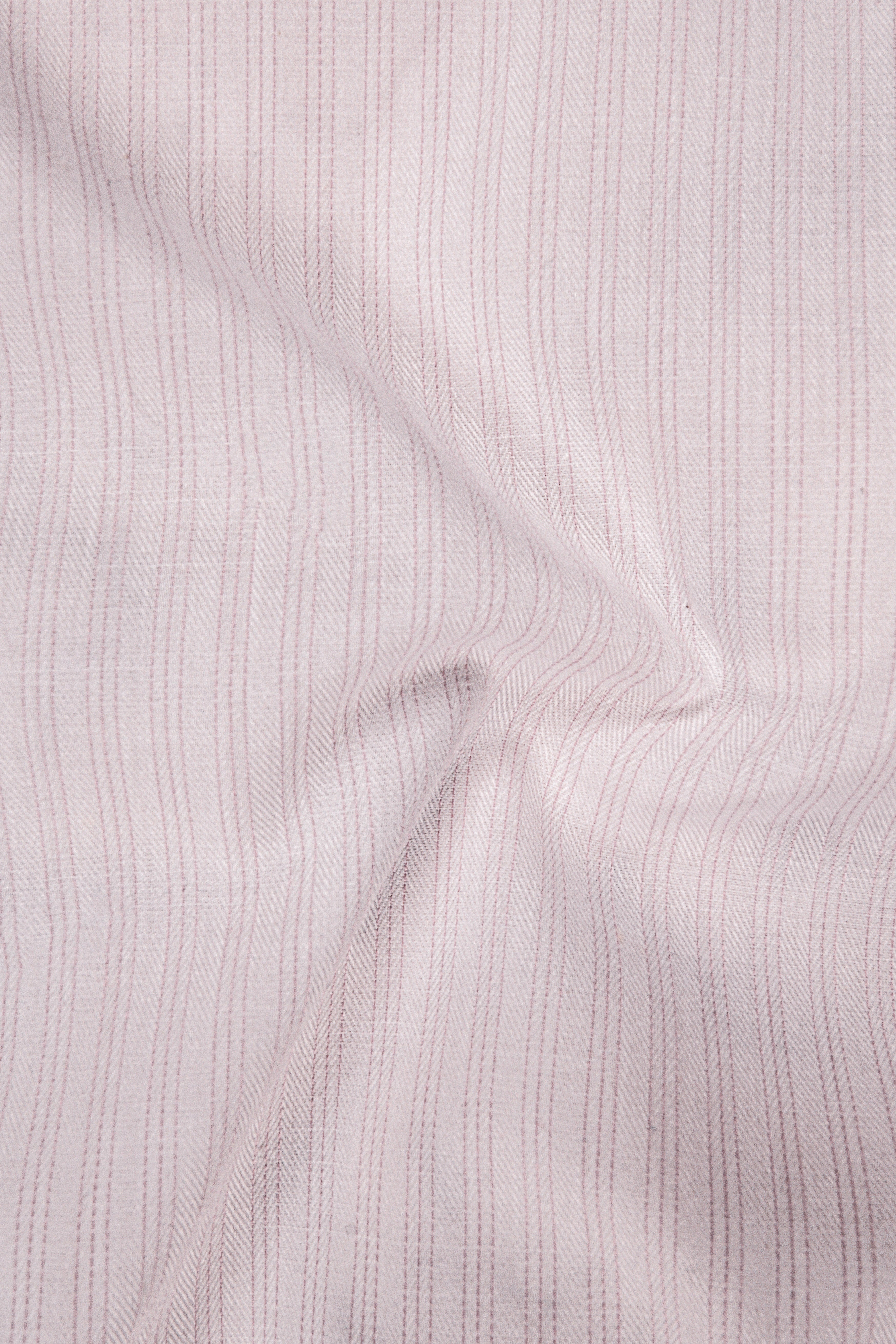 Bright White and Maverick Pink Twill Pinstriped Premium Cotton Shirt
