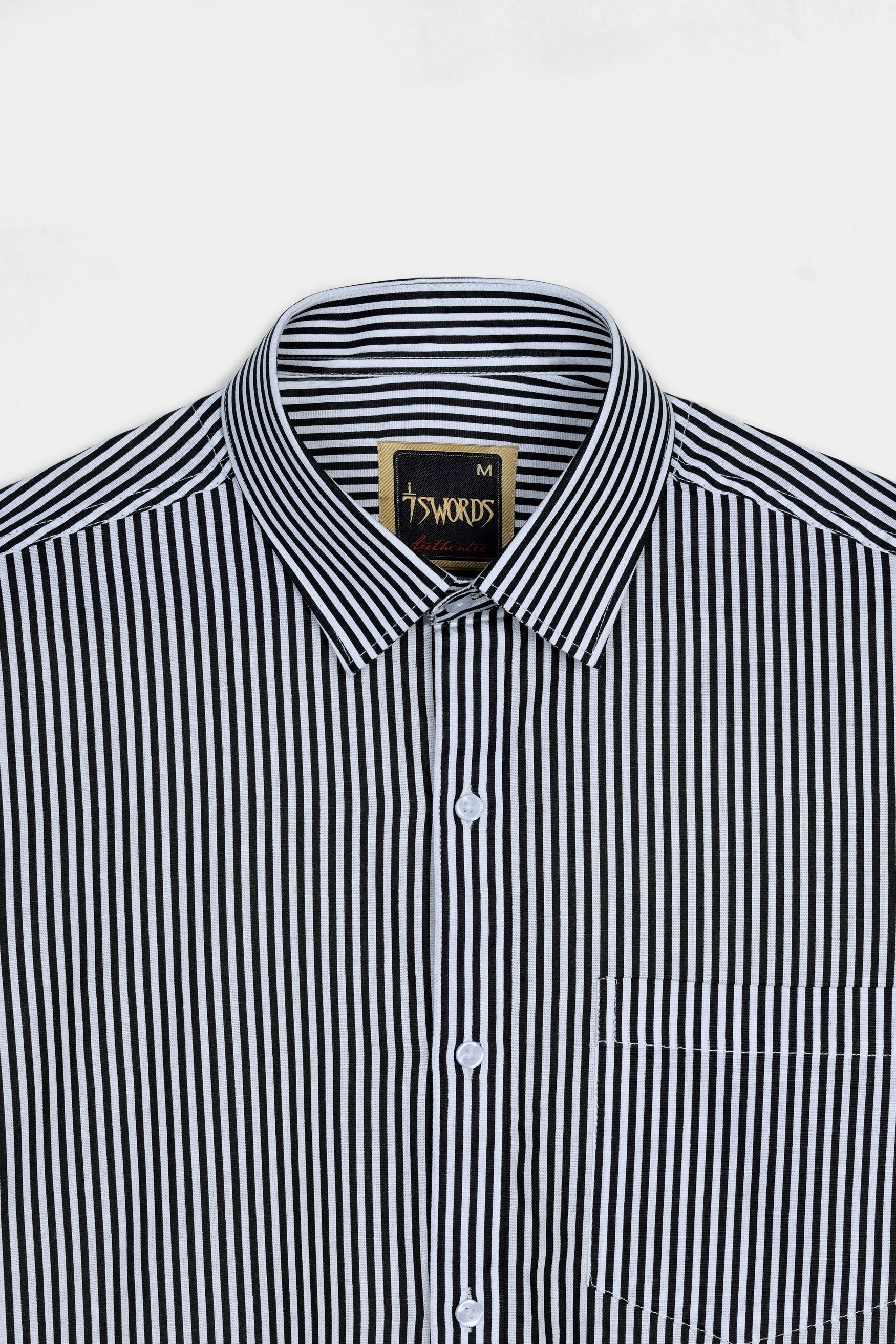7swords-Bright White and Black Striped Premium Cotton Shirt 7S-101-38, 7S-101-H-38, 7S-101-39, 7S-101-H-39, 7S-101-40, 7S-101-H-40, 7S-101-42, 7S-101-H-42, 7S-101-44, 7S-101-H-44, 7S-101-46, 7S-101-H-46, 7S-101-48, 7S-101-H-48, 7S-101-50, 7S-101-H-50, 7S-101-52, 7S-101-H-52