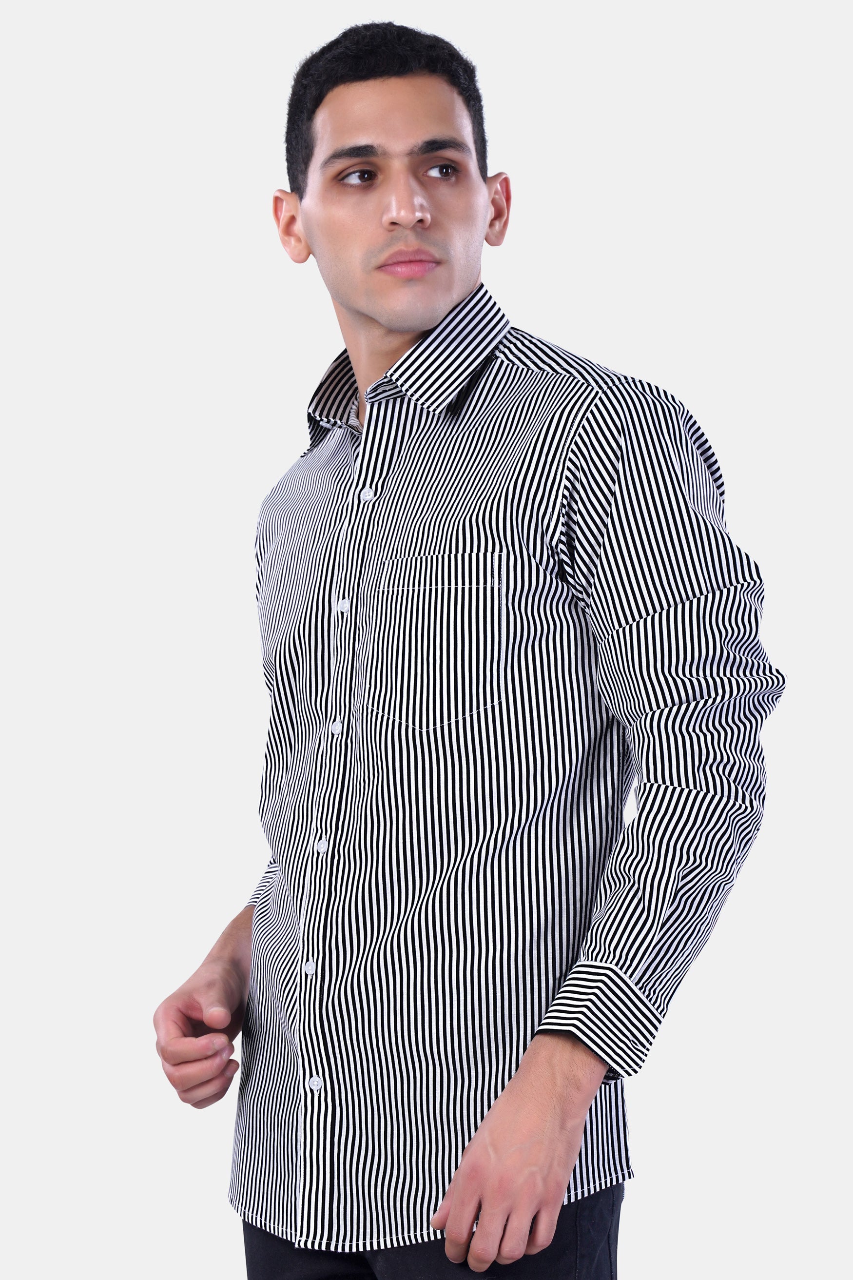 7swords-Bright White and Black Striped Premium Cotton Shirt 7S-101-38, 7S-101-H-38, 7S-101-39, 7S-101-H-39, 7S-101-40, 7S-101-H-40, 7S-101-42, 7S-101-H-42, 7S-101-44, 7S-101-H-44, 7S-101-46, 7S-101-H-46, 7S-101-48, 7S-101-H-48, 7S-101-50, 7S-101-H-50, 7S-101-52, 7S-101-H-52