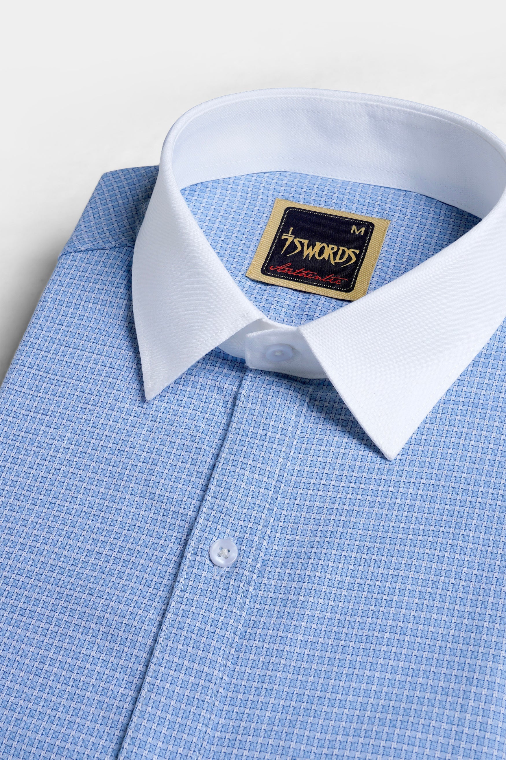 7swords-Koi Blue Checkered with White Cuffs and Collar Premium Cotton Shirt 7S-102-WCC-38, 7S-102-WCC-H-38, 7S-102-WCC-39, 7S-102-WCC-H-39, 7S-102-WCC-40, 7S-102-WCC-H-40, 7S-102-WCC-42, 7S-102-WCC-H-42, 7S-102-WCC-44, 7S-102-WCC-H-44, 7S-102-WCC-46, 7S-102-WCC-H-46, 7S-102-WCC-48, 7S-102-WCC-H-48, 7S-102-WCC-50, 7S-102-WCC-H-50, 7S-102-WCC-52, 7S-102-WCC-H-52