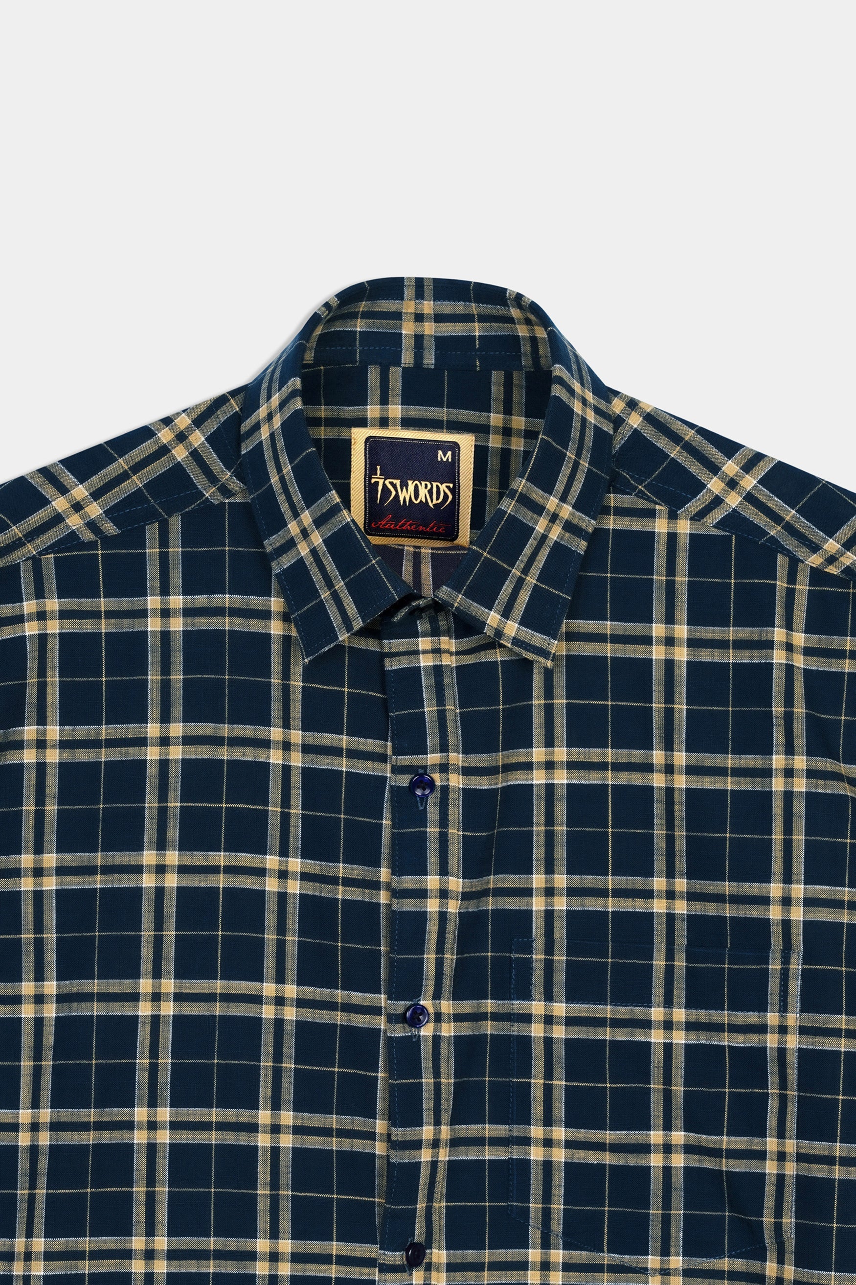 7swords-Firefly Blue and Fawn Brown Plaid Premium Cotton Shirt 7S-104-BLE-38, 7S-104-BLE-H-38, 7S-104-BLE-39, 7S-104-BLE-H-39, 7S-104-BLE-40, 7S-104-BLE-H-40, 7S-104-BLE-42, 7S-104-BLE-H-42, 7S-104-BLE-44, 7S-104-BLE-H-44, 7S-104-BLE-46, 7S-104-BLE-H-46, 7S-104-BLE-48, 7S-104-BLE-H-48, 7S-104-BLE-50, 7S-104-BLE-H-50, 7S-104-BLE-52, 7S-104-BLE-H-52