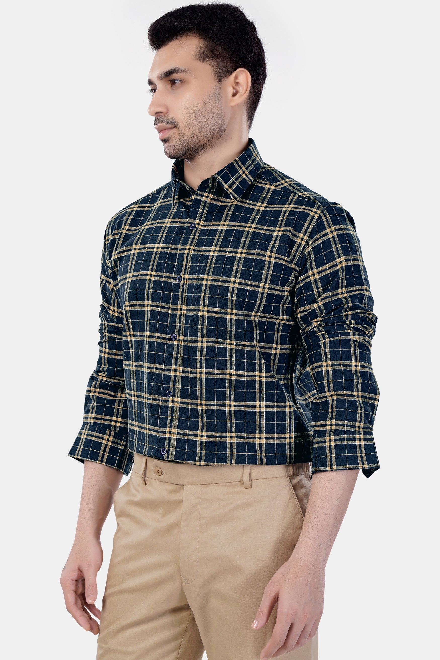 7swords-Firefly Blue and Fawn Brown Plaid Premium Cotton Shirt 7S-104-BLE-38, 7S-104-BLE-H-38, 7S-104-BLE-39, 7S-104-BLE-H-39, 7S-104-BLE-40, 7S-104-BLE-H-40, 7S-104-BLE-42, 7S-104-BLE-H-42, 7S-104-BLE-44, 7S-104-BLE-H-44, 7S-104-BLE-46, 7S-104-BLE-H-46, 7S-104-BLE-48, 7S-104-BLE-H-48, 7S-104-BLE-50, 7S-104-BLE-H-50, 7S-104-BLE-52, 7S-104-BLE-H-52
