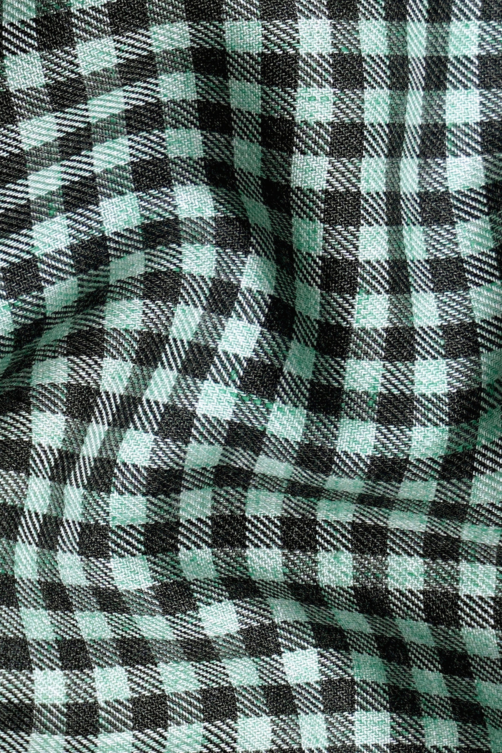 7swords-Cascade Green and Baltic Sea Blue Gingham Checkered Premium Cotton Button Down Shirt 7S-107-BD-38, 7S-107-BD-H-38, 7S-107-BD-39, 7S-107-BD-H-39, 7S-107-BD-40, 7S-107-BD-H-40, 7S-107-BD-42, 7S-107-BD-H-42, 7S-107-BD-44, 7S-107-BD-H-44, 7S-107-BD-46, 7S-107-BD-H-46, 7S-107-BD-48, 7S-107-BD-H-48, 7S-107-BD-50, 7S-107-BD-H-50, 7S-107-BD-52, 7S-107-BD-H-52
