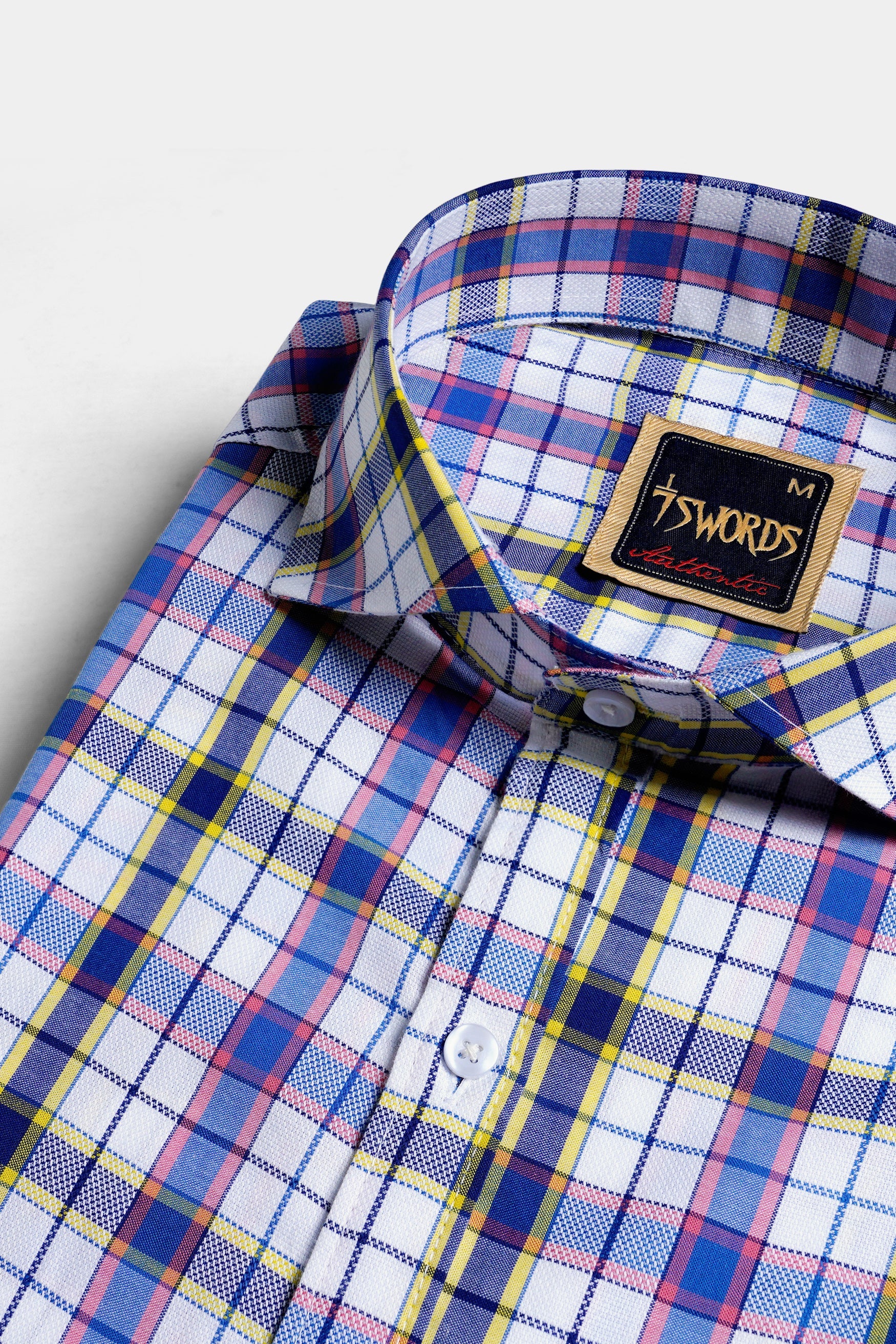 7swords-Bright White and Lapis Blue Multicolour Checkered Premium Cotton Shirt 7S-109-CA-38, 7S-109-CA-H-38, 7S-109-CA-39, 7S-109-CA-H-39, 7S-109-CA-40, 7S-109-CA-H-40, 7S-109-CA-42, 7S-109-CA-H-42, 7S-109-CA-44, 7S-109-CA-H-44, 7S-109-CA-46, 7S-109-CA-H-46, 7S-109-CA-48, 7S-109-CA-H-48, 7S-109-CA-50, 7S-109-CA-H-50, 7S-109-CA-52, 7S-109-CA-H-52