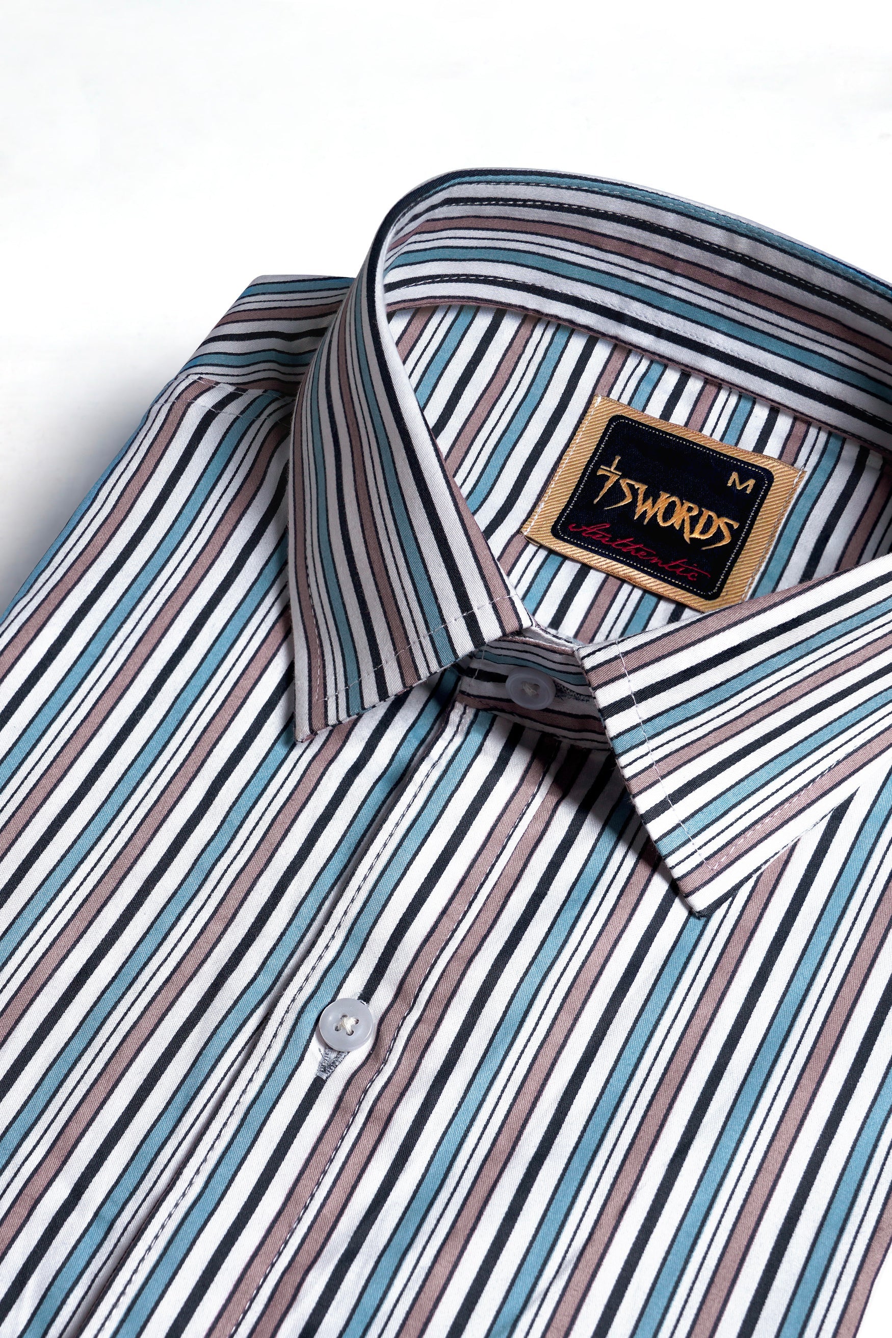 7swords-Opium Brown with White and Wedgewood Blue Multicolour Striped Premium Cotton Shirt 7S-111-38, 7S-111-H-38, 7S-111-39, 7S-111-H-39, 7S-111-40, 7S-111-H-40, 7S-111-42, 7S-111-H-42, 7S-111-44, 7S-111-H-44, 7S-111-46, 7S-111-H-46, 7S-111-48, 7S-111-H-48, 7S-111-50, 7S-111-H-50, 7S-111-52, 7S-111-H-52