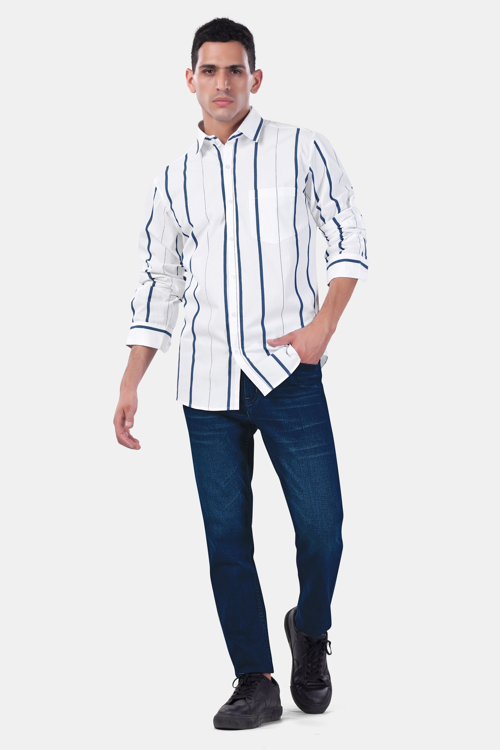 7swords-Bright White and Dusky Blue Striped Premium Cotton Shirt 7S-121-38, 7S-121-H-38, 7S-121-39, 7S-121-H-39, 7S-121-40, 7S-121-H-40, 7S-121-42, 7S-121-H-42, 7S-121-44, 7S-121-H-44, 7S-121-46, 7S-121-H-46, 7S-121-48, 7S-121-H-48, 7S-121-50, 7S-121-H-50, 7S-121-52, 7S-121-H-52