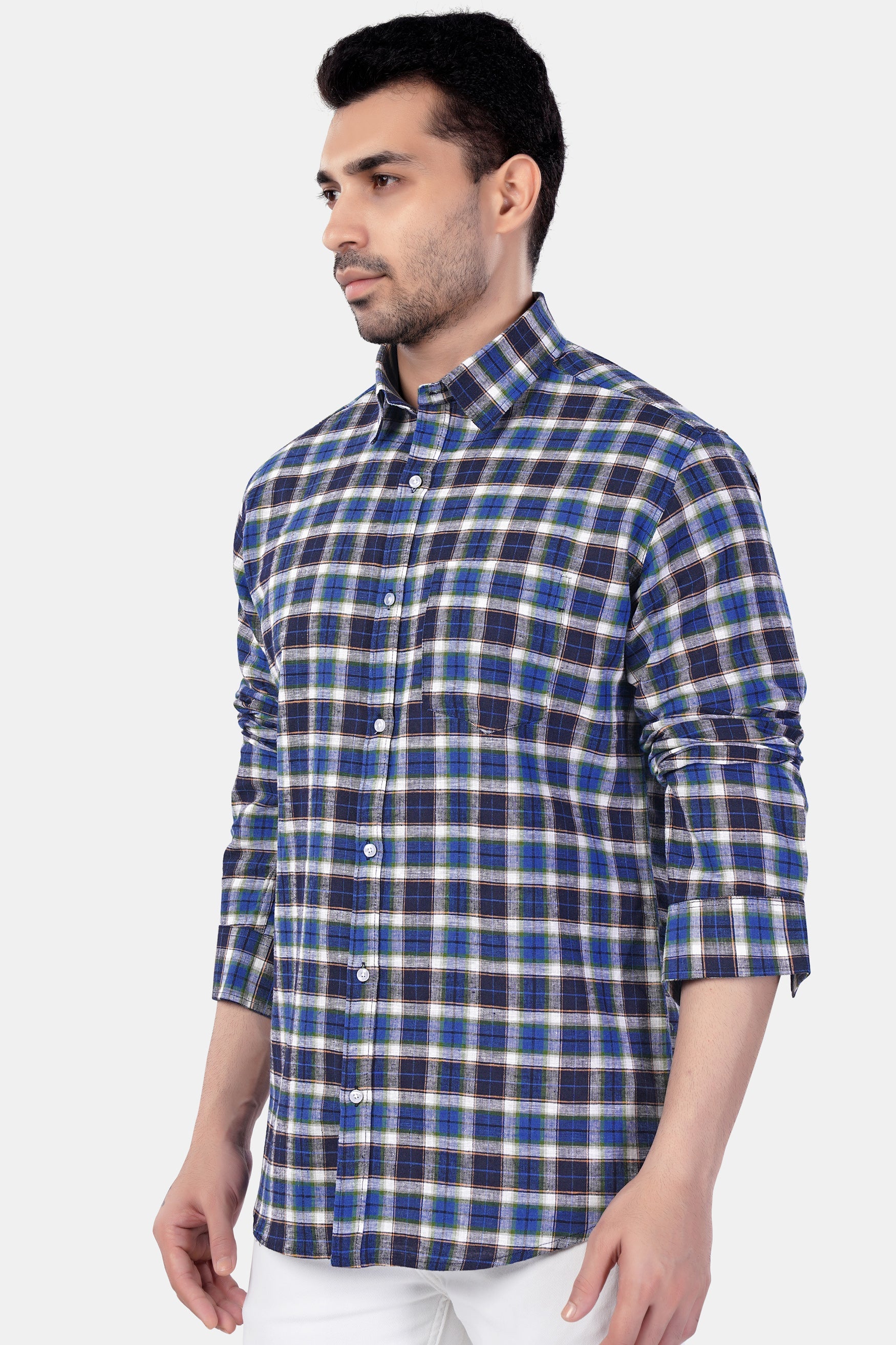7swords-Haiti Blue with Azure Blue and White Plaid Premium Cotton Shirt 7S-123-38, 7S-123-H-38, 7S-123-39, 7S-123-H-39, 7S-123-40, 7S-123-H-40, 7S-123-42, 7S-123-H-42, 7S-123-44, 7S-123-H-44, 7S-123-46, 7S-123-H-46, 7S-123-48, 7S-123-H-48, 7S-123-50, 7S-123-H-50, 7S-123-52, 7S-123-H-52