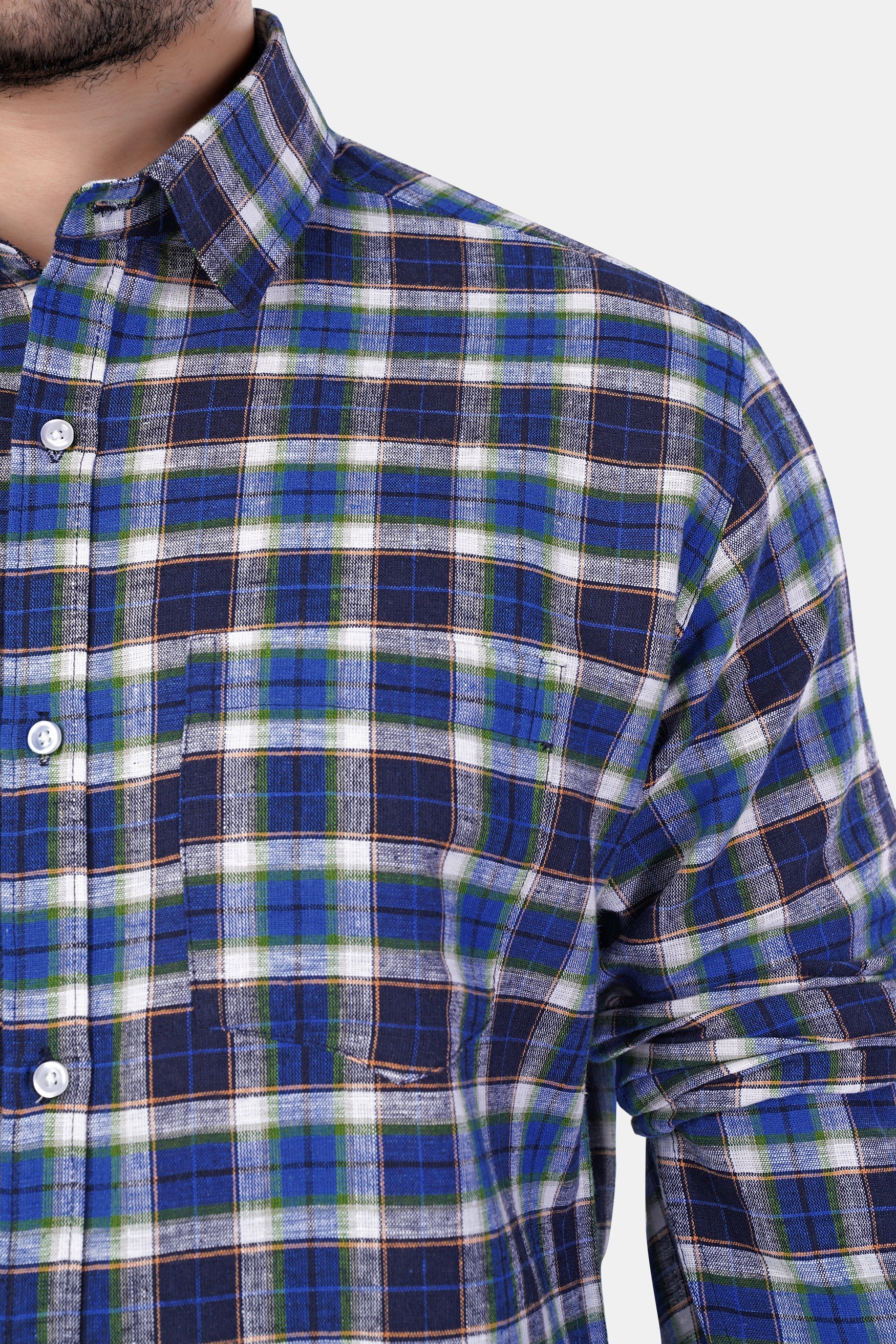 7swords-Haiti Blue with Azure Blue and White Plaid Premium Cotton Shirt 7S-123-38, 7S-123-H-38, 7S-123-39, 7S-123-H-39, 7S-123-40, 7S-123-H-40, 7S-123-42, 7S-123-H-42, 7S-123-44, 7S-123-H-44, 7S-123-46, 7S-123-H-46, 7S-123-48, 7S-123-H-48, 7S-123-50, 7S-123-H-50, 7S-123-52, 7S-123-H-52